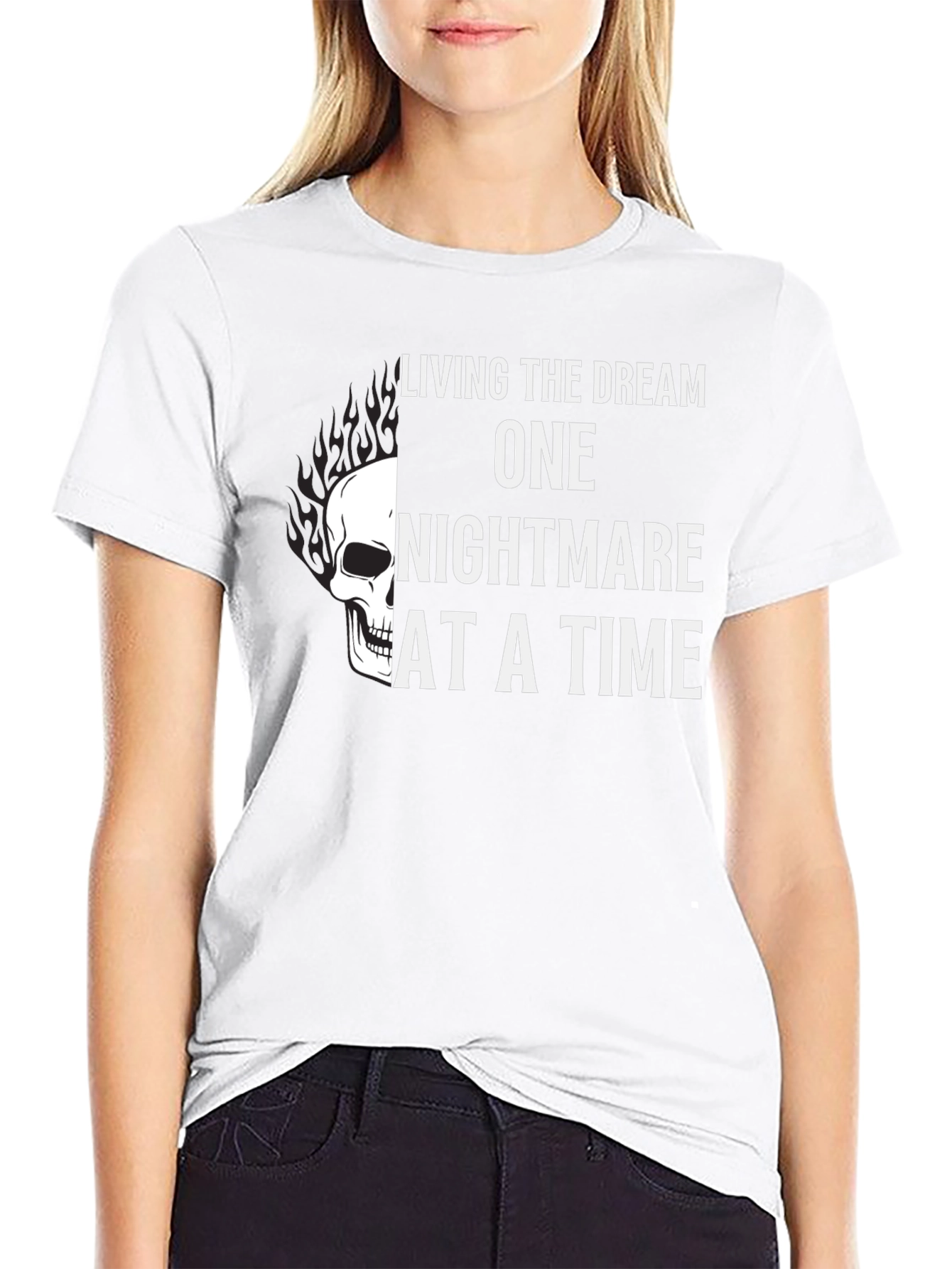 Living the Dream T-Shirt - Skull Graphic Tee