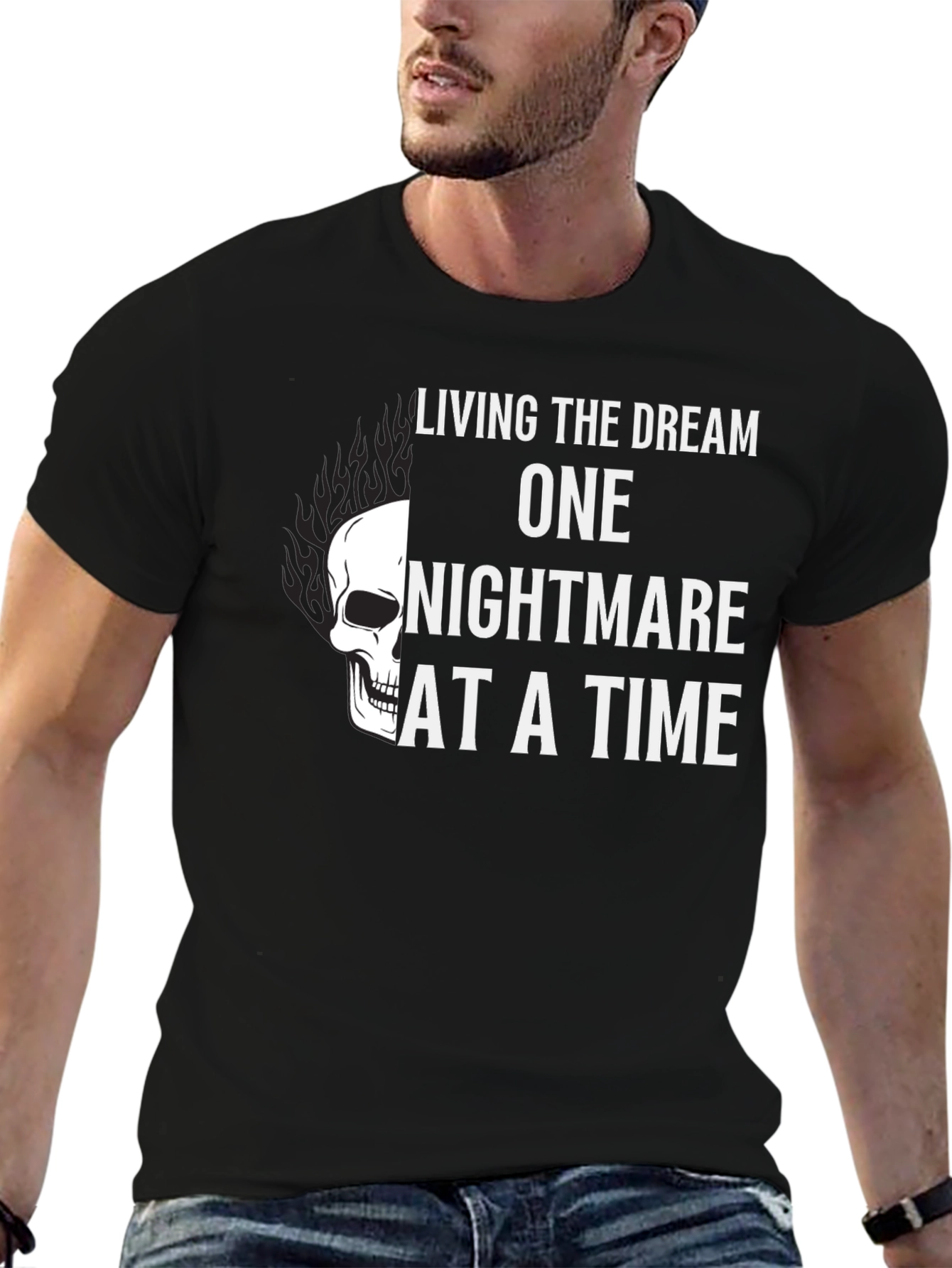 Living the Dream T-Shirt - Skull Graphic Tee