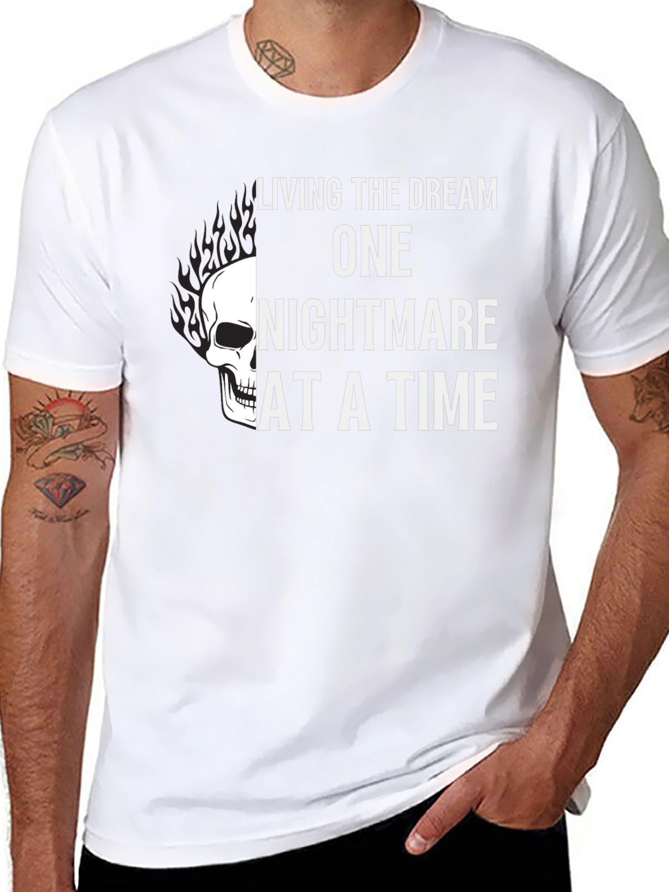Living the Dream T-Shirt - Skull Graphic Tee