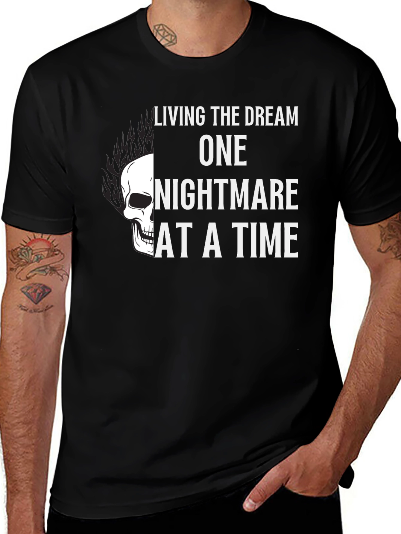 Living the Dream T-Shirt - Skull Graphic Tee