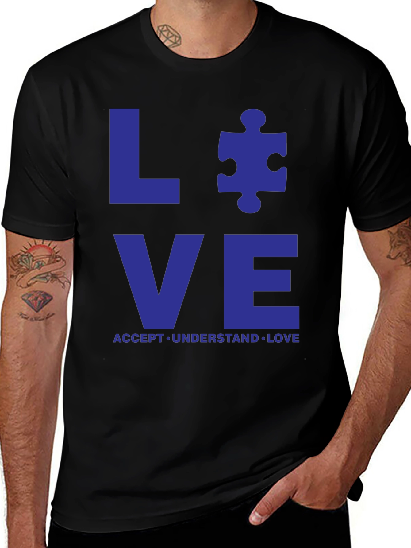 Autism Awareness Love T-Shirt - Accept Understand Love