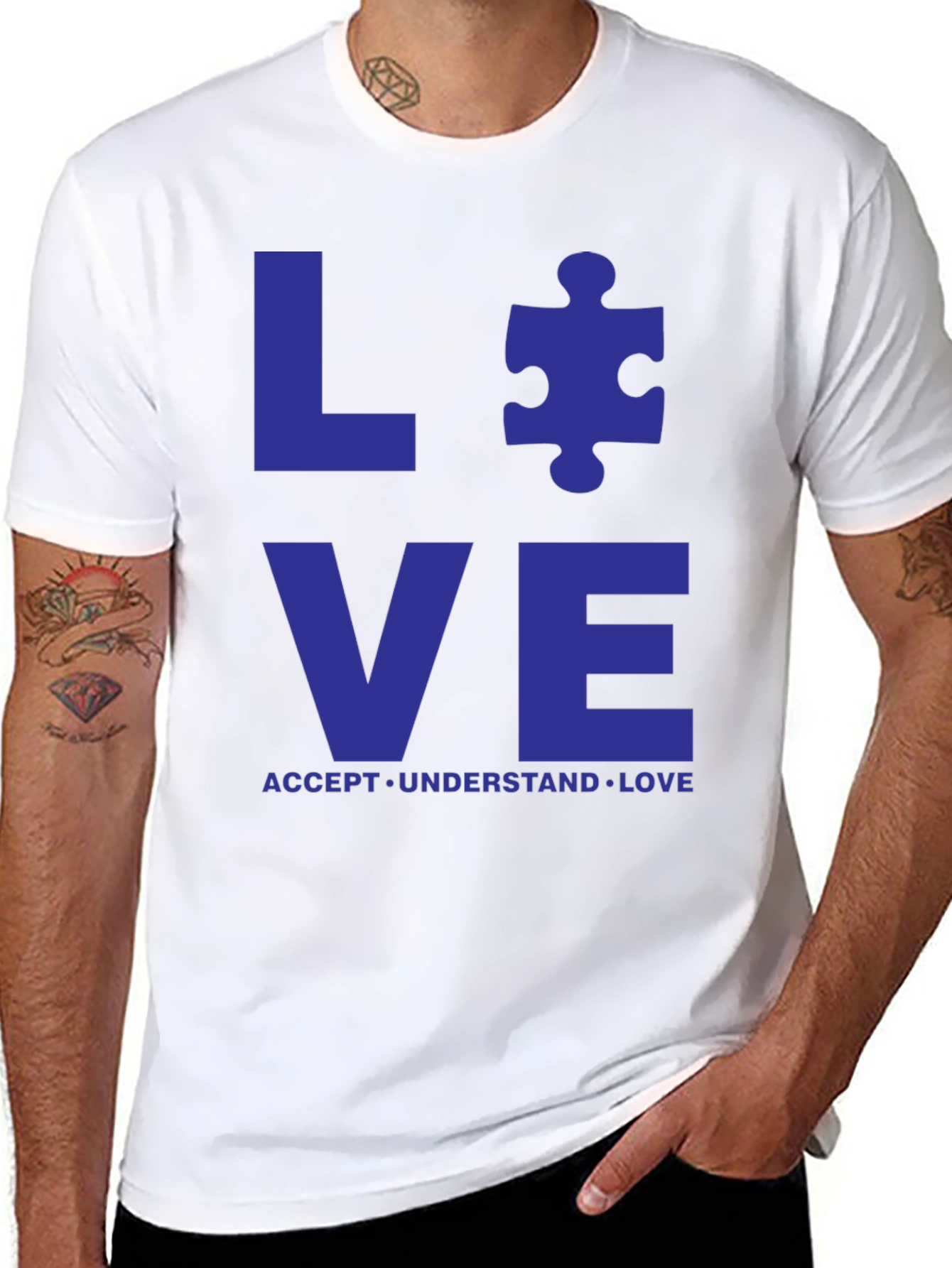 Autism Awareness Love T-Shirt - Accept Understand Love