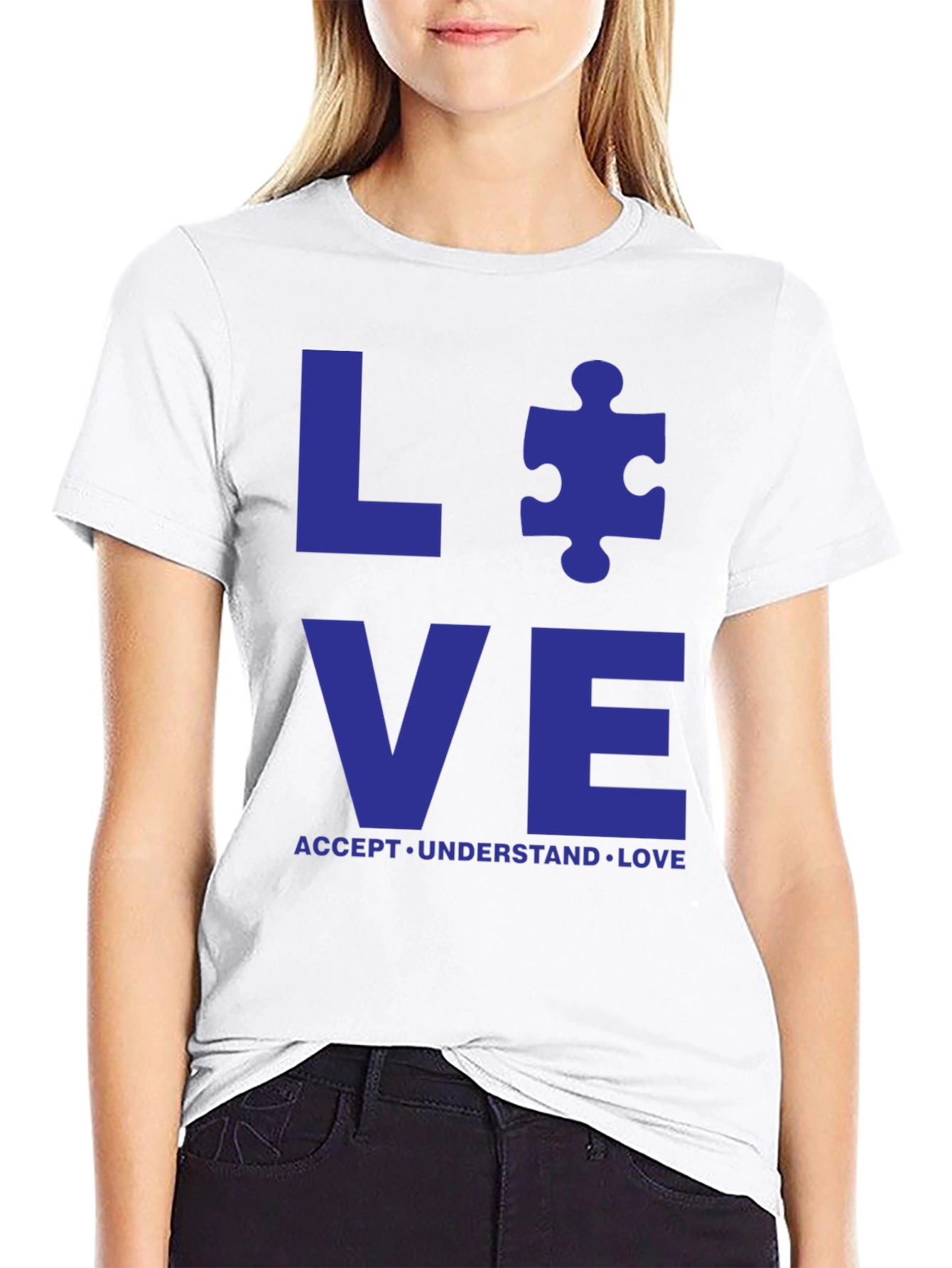 Autism Awareness Love T-Shirt - Accept Understand Love