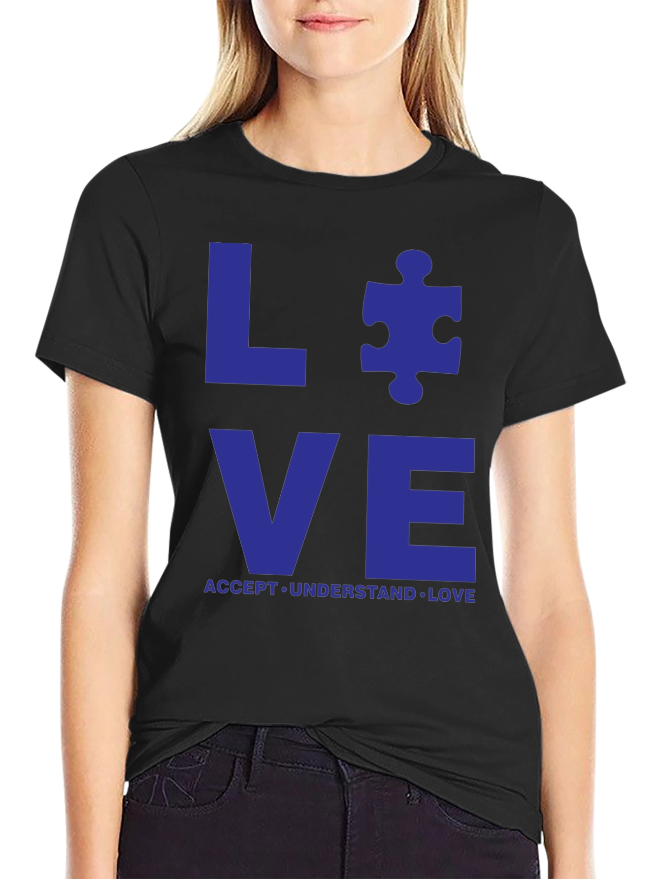 Autism Awareness Love T-Shirt - Accept Understand Love