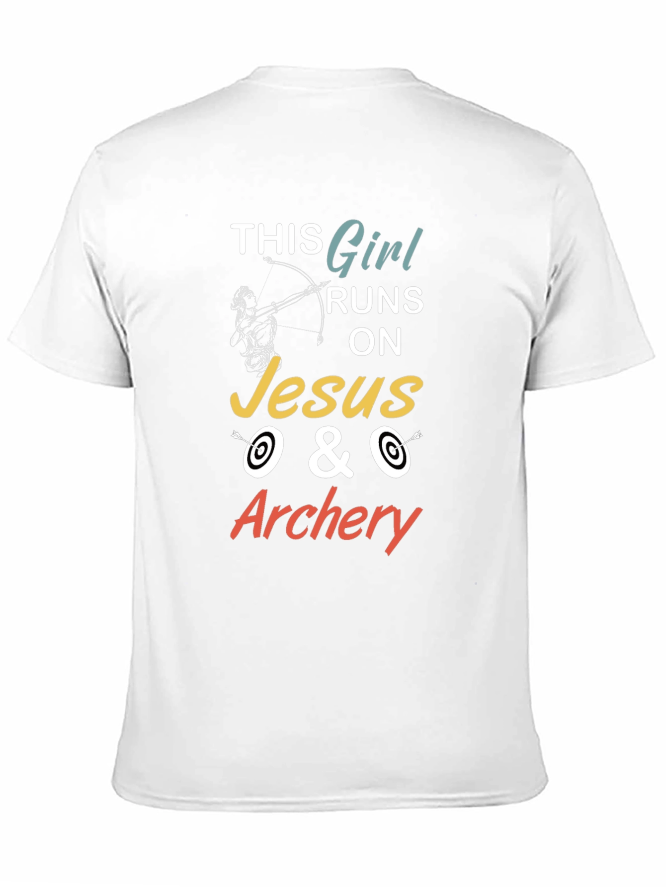 This Girl Runs On Jesus & Archery Graphic T-Shirt