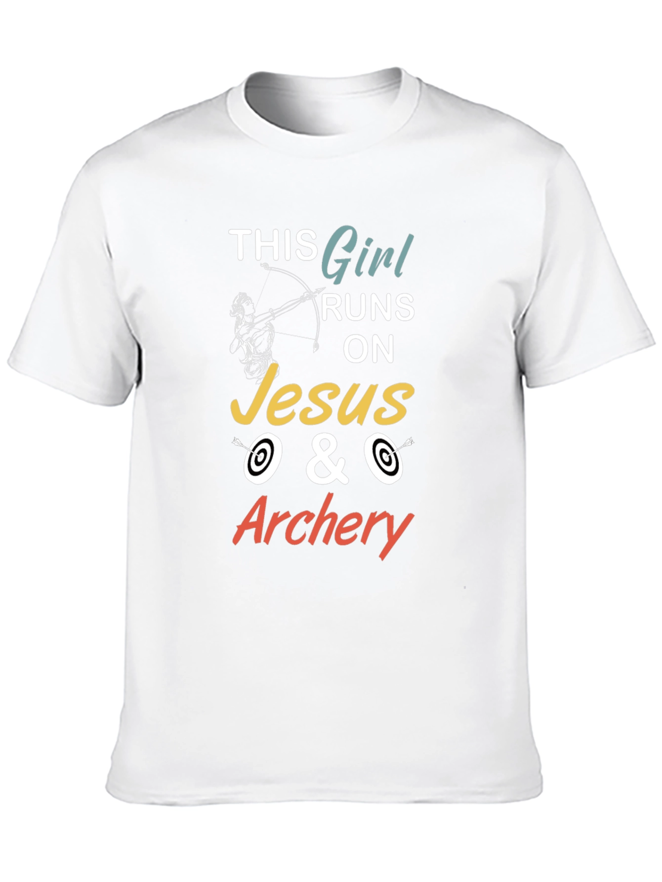 This Girl Runs On Jesus & Archery Graphic T-Shirt