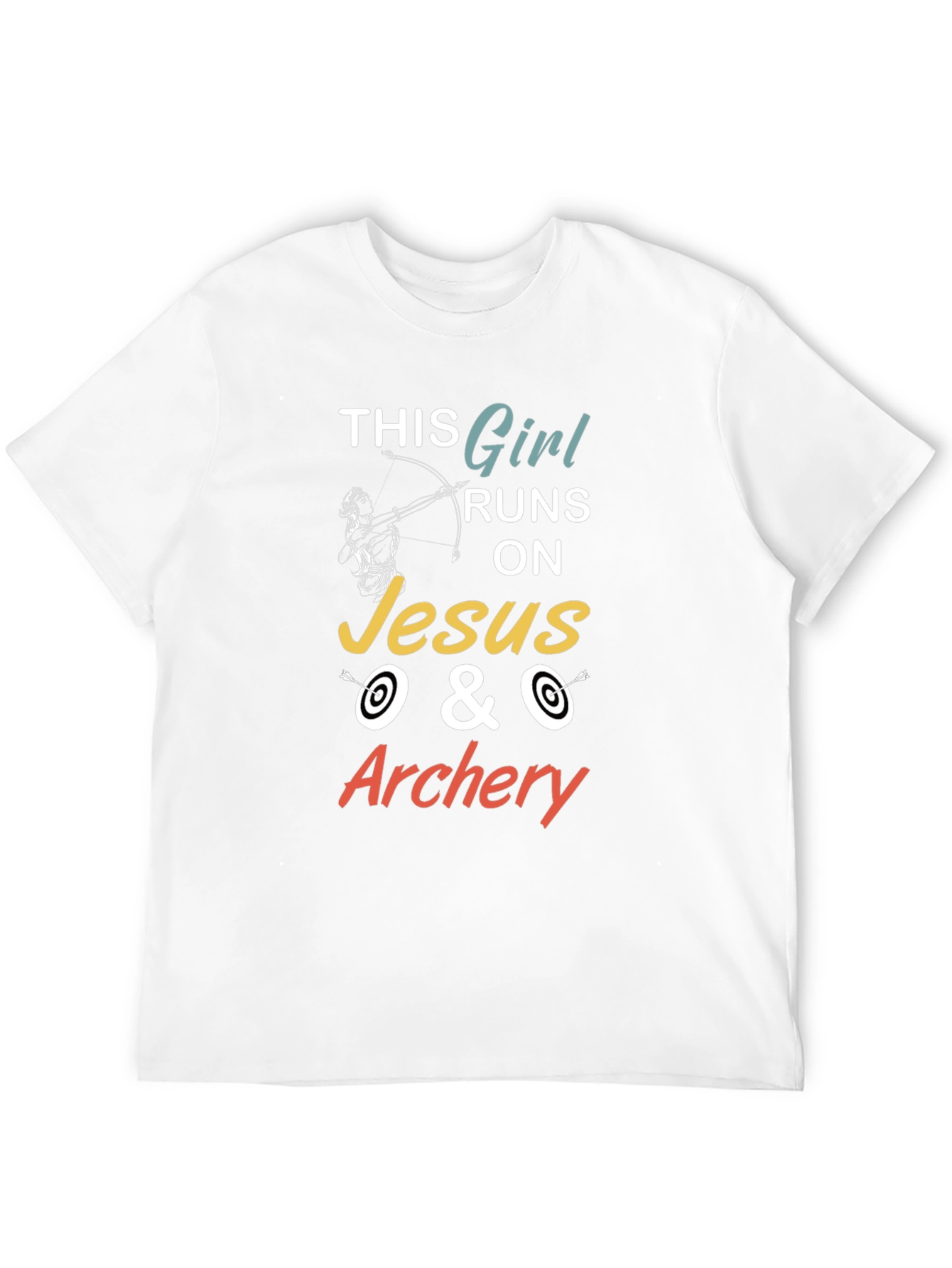 This Girl Runs On Jesus & Archery Graphic T-Shirt