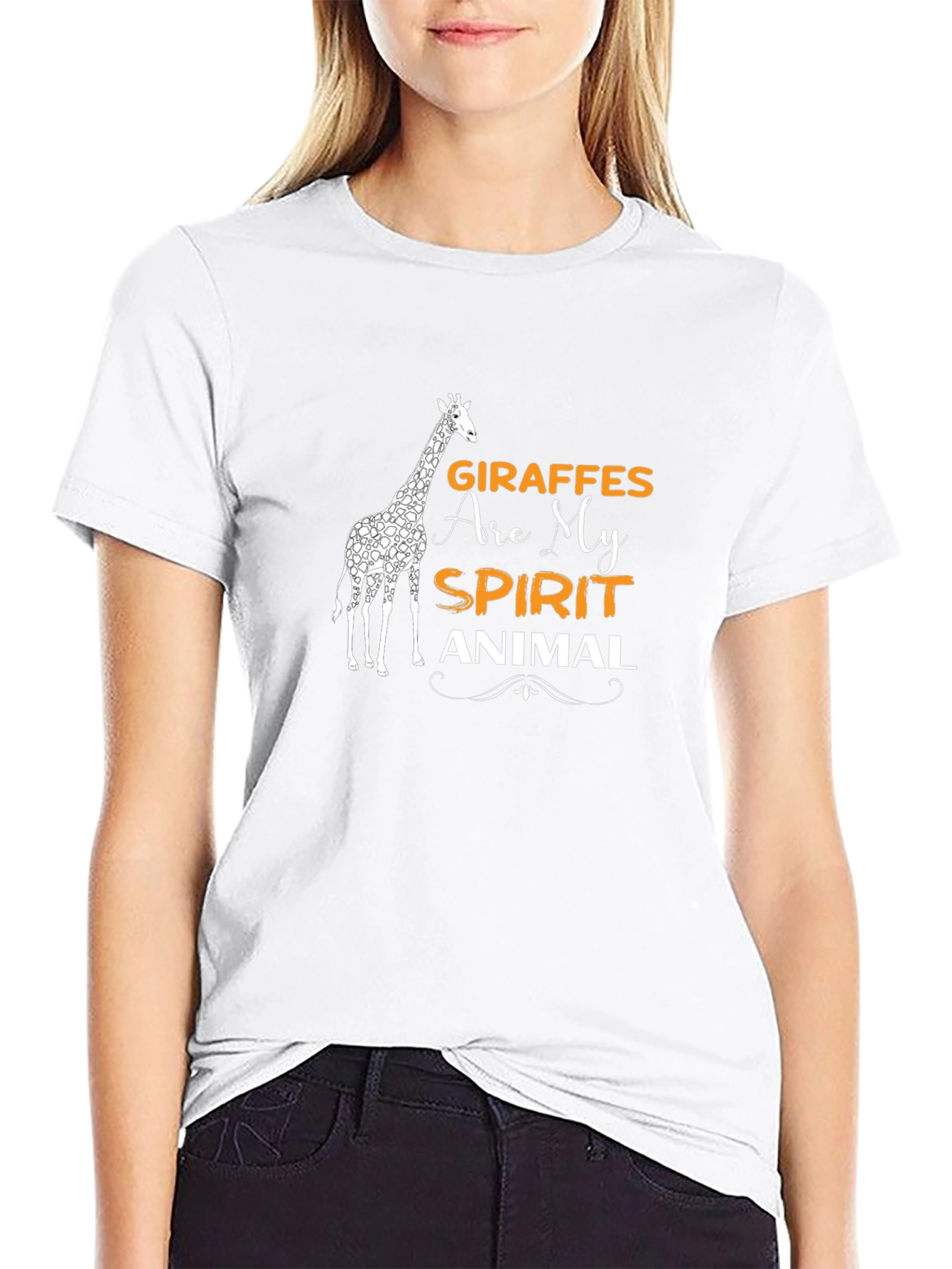Giraffe Spirit Animal Graphic Tee - Black