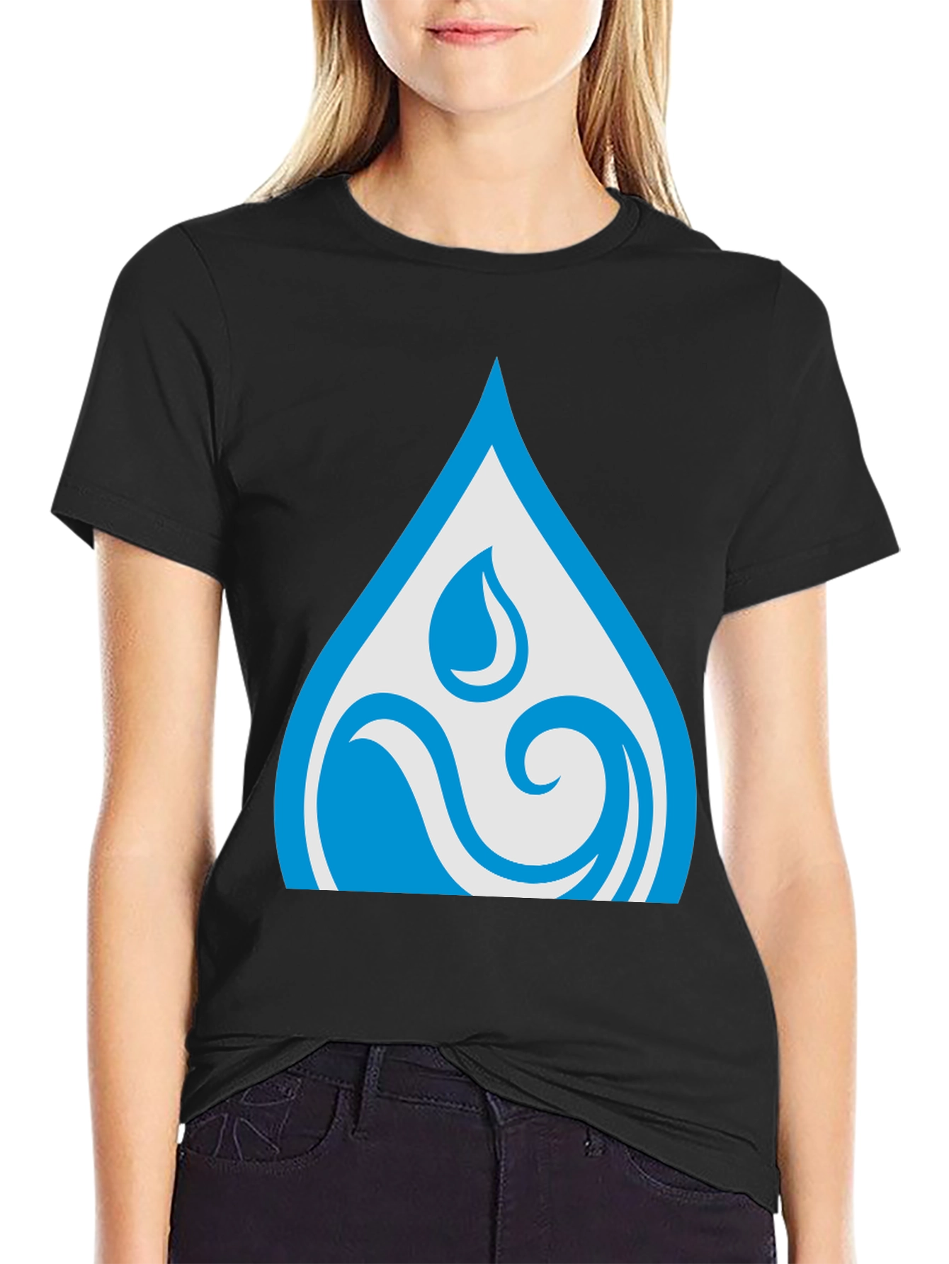 Water Element Black T-Shirt - Stylish & Comfortable