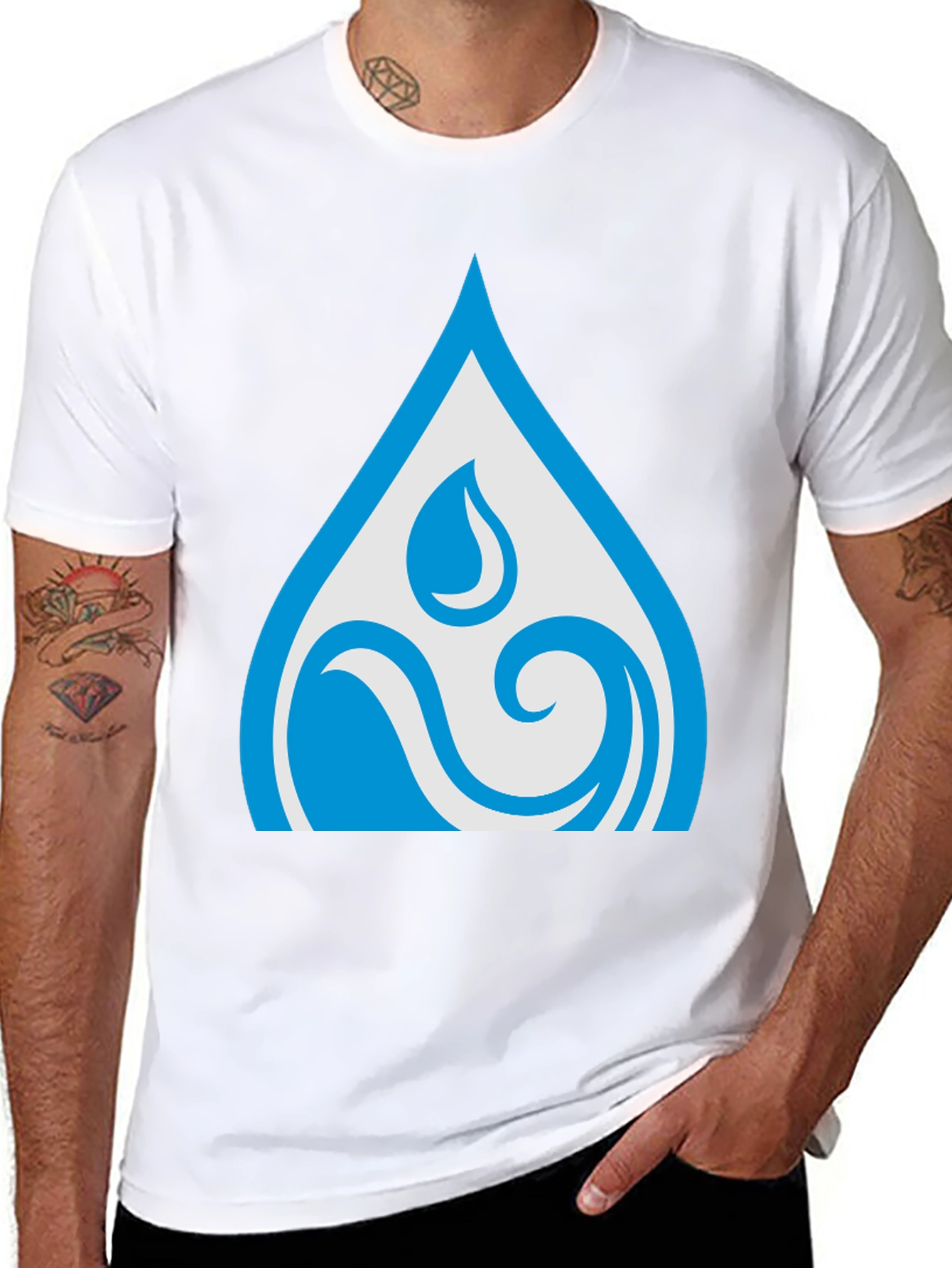 Water Element Black T-Shirt - Stylish & Comfortable