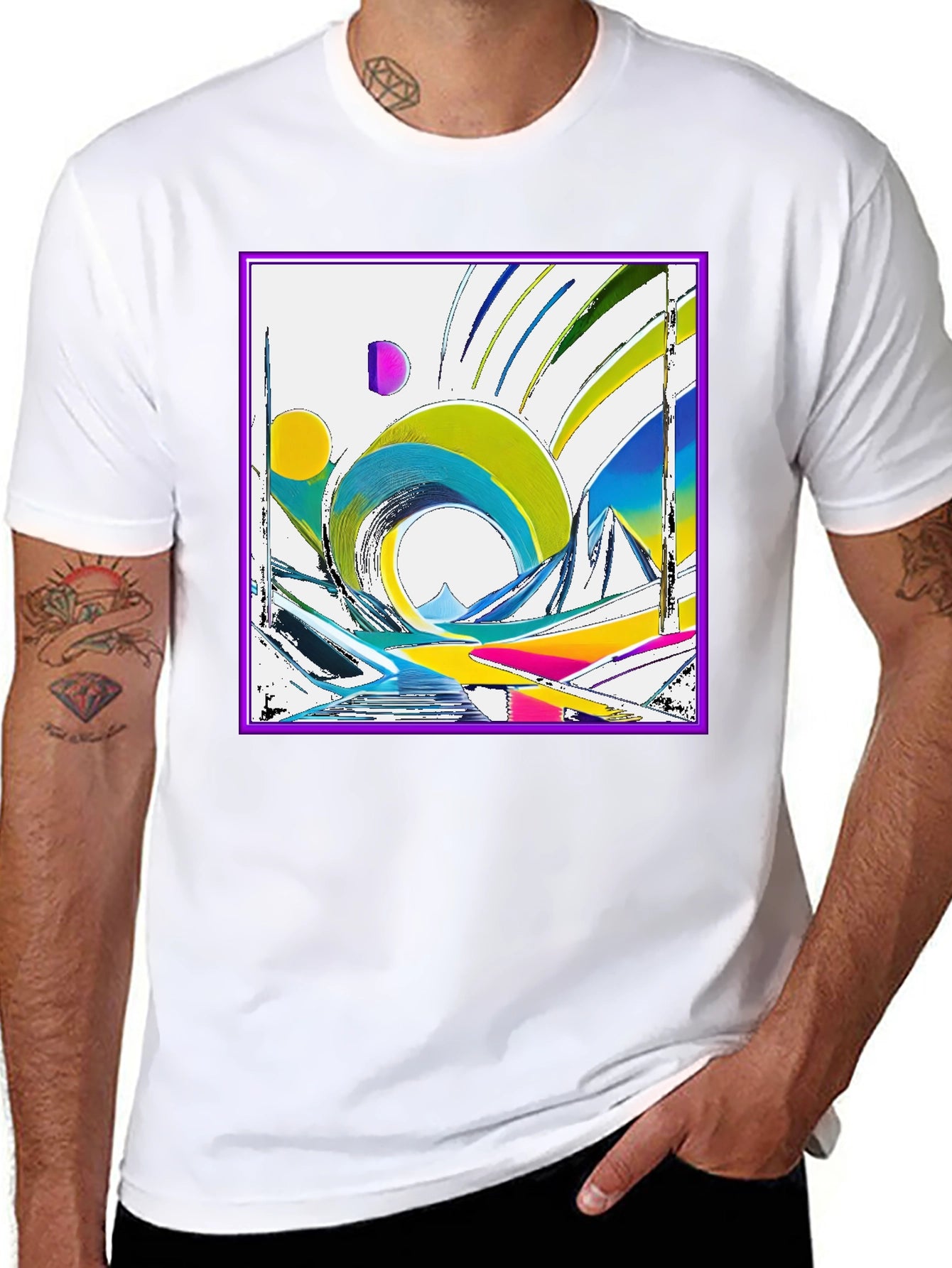 Abstract Geometric Art T-Shirt - Modern Design