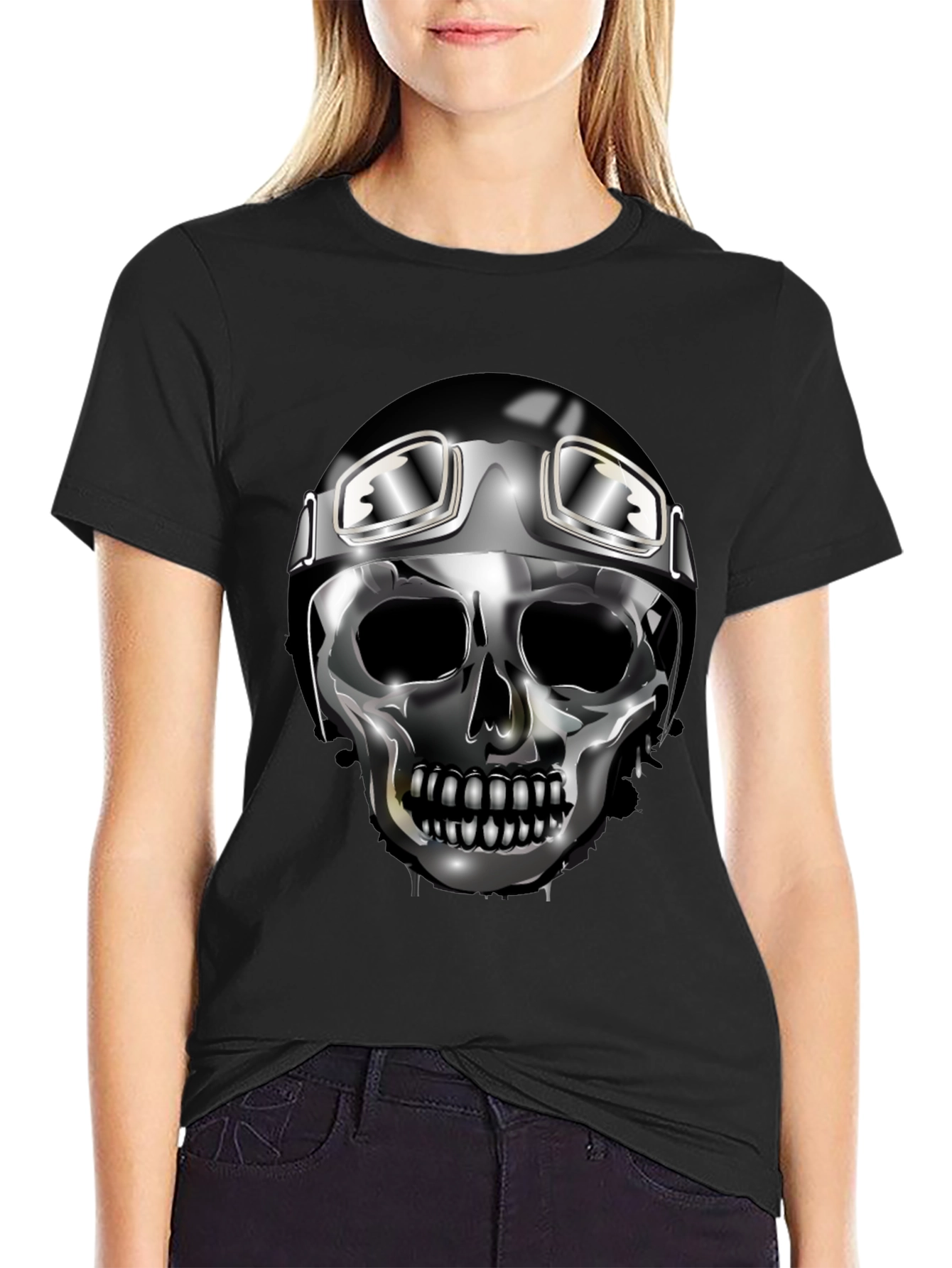 Skull Rider Graphic Tee - Black