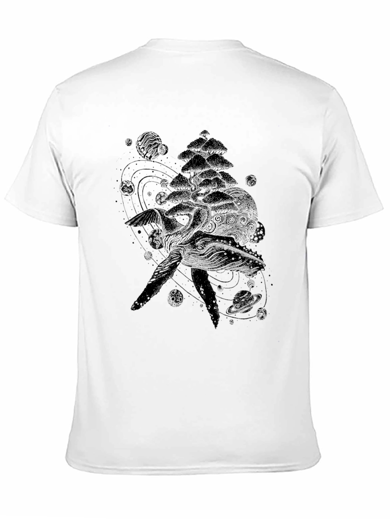 Cosmic Whale Graphic Tee - Black