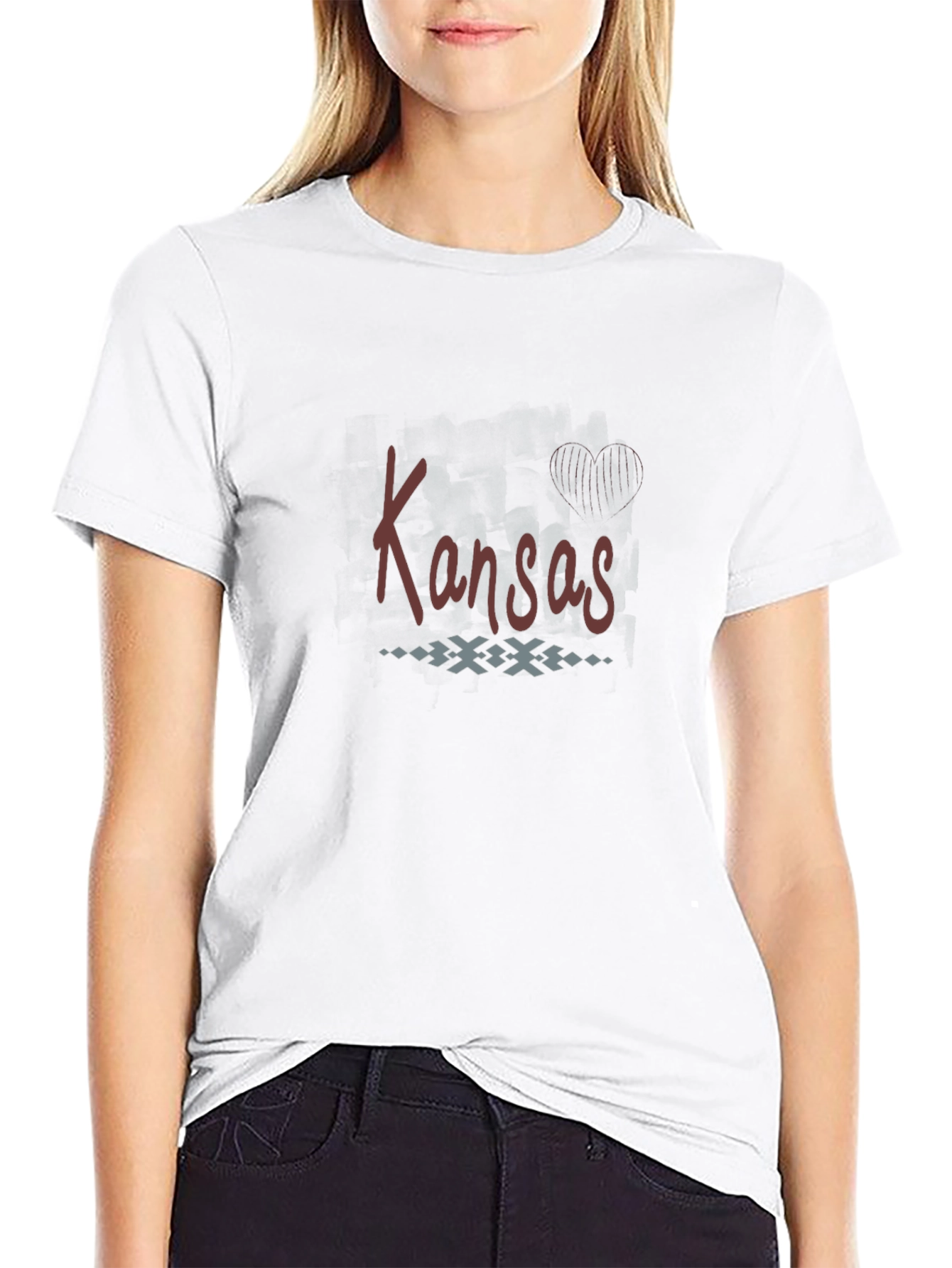 Kansas Graphic T-Shirt - Black Crew Neck Tee