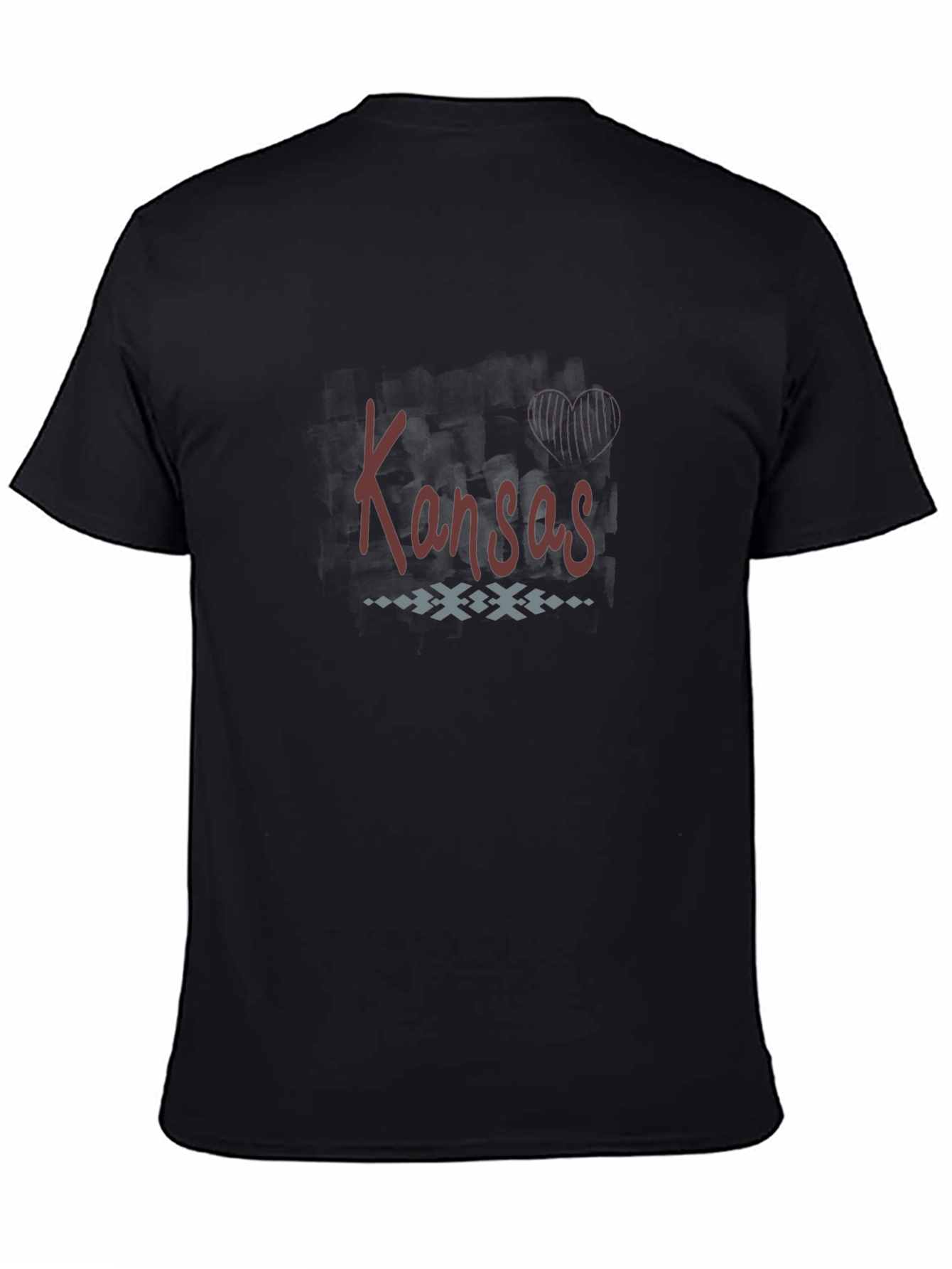 Kansas Graphic T-Shirt - Black Crew Neck Tee