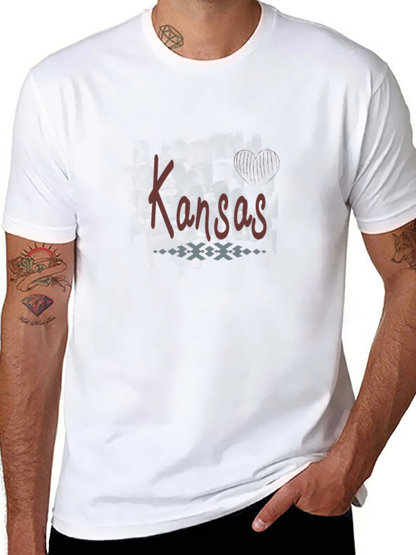 Kansas Graphic T-Shirt - Black Crew Neck Tee