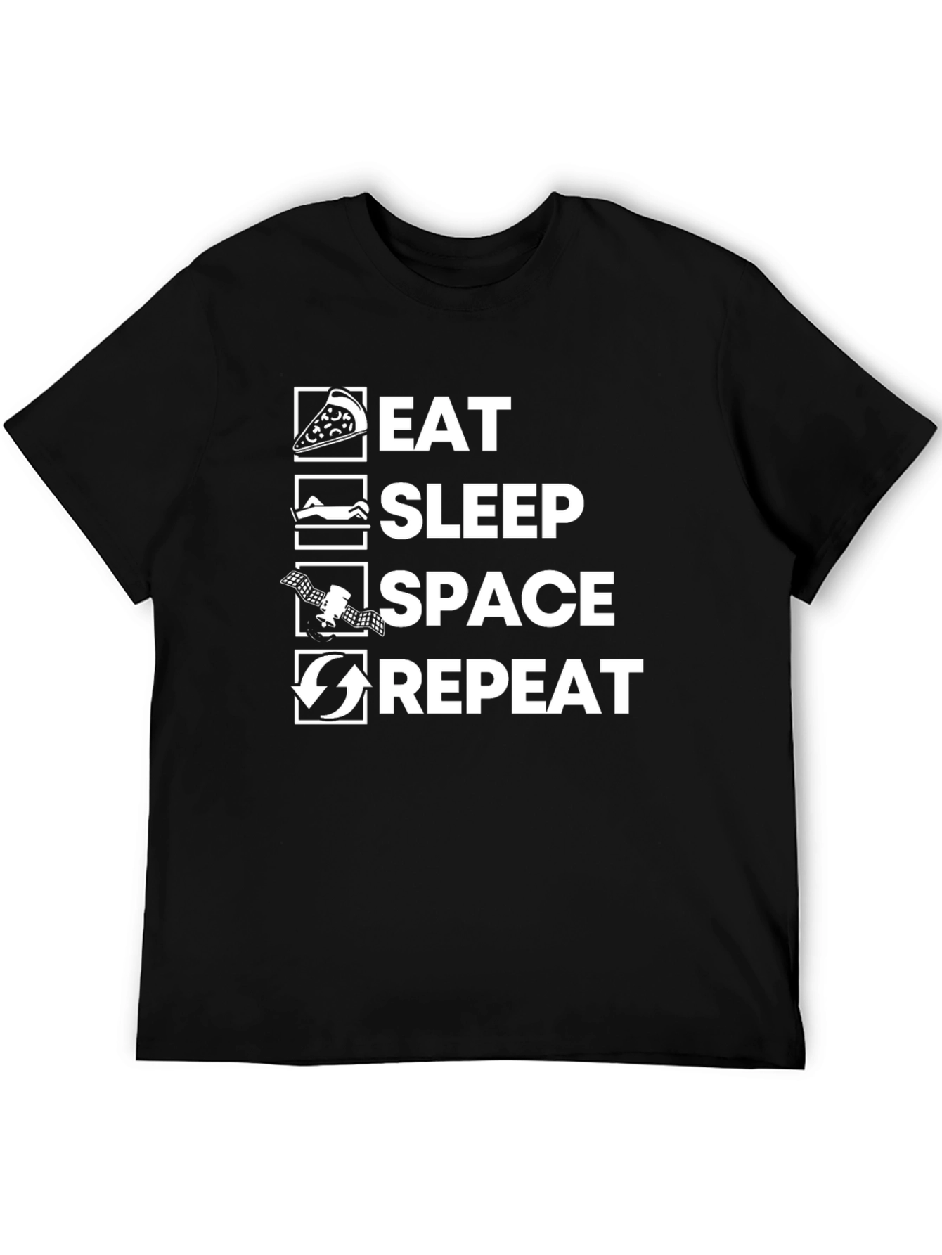 Eat Sleep Space Repeat Graphic Tee - Black