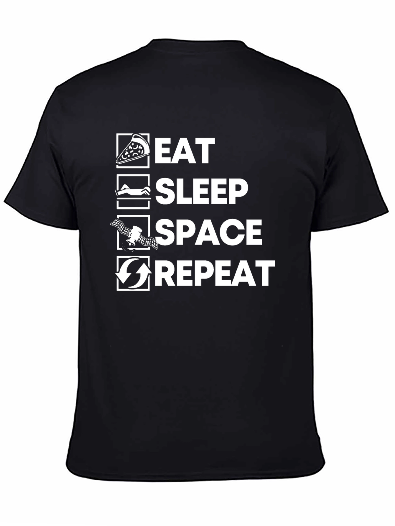 Eat Sleep Space Repeat Graphic Tee - Black