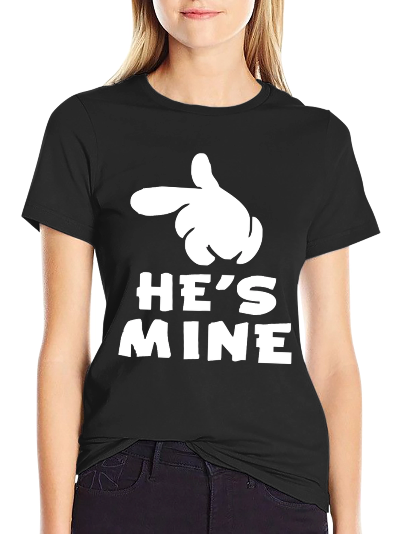 Hes Mine Pointing Hand Graphic T-Shirt