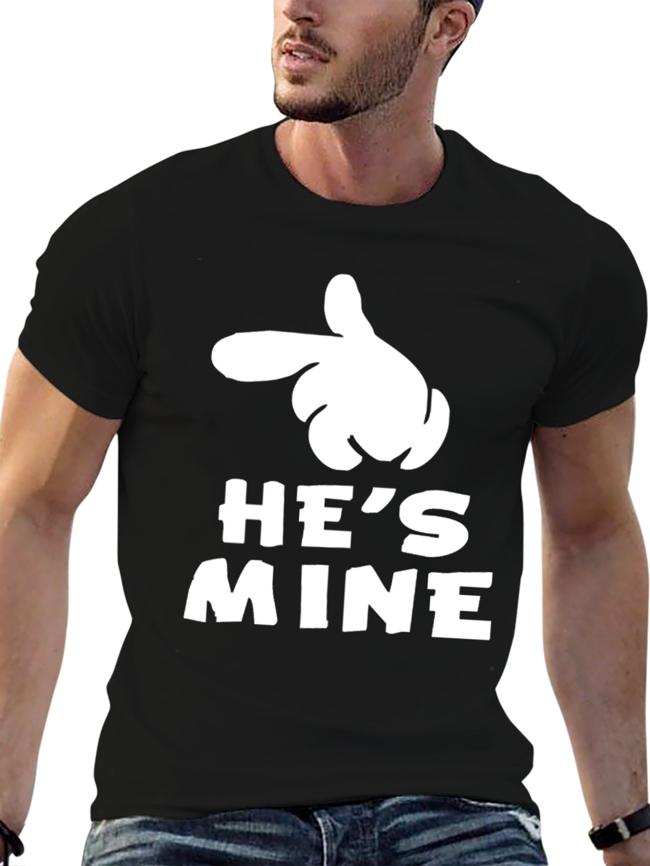Hes Mine Pointing Hand Graphic T-Shirt