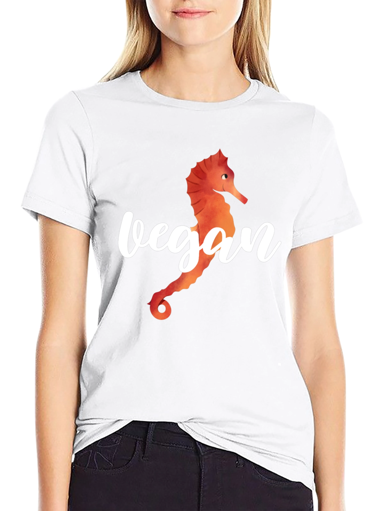 Vegan Seahorse Graphic T-Shirt
