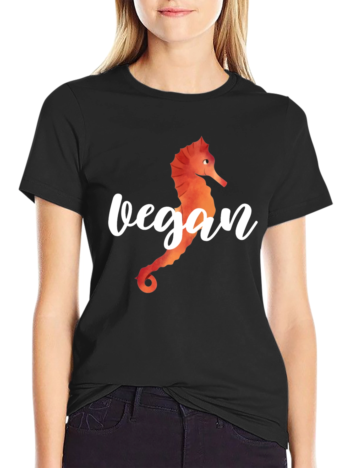 Vegan Seahorse Graphic T-Shirt