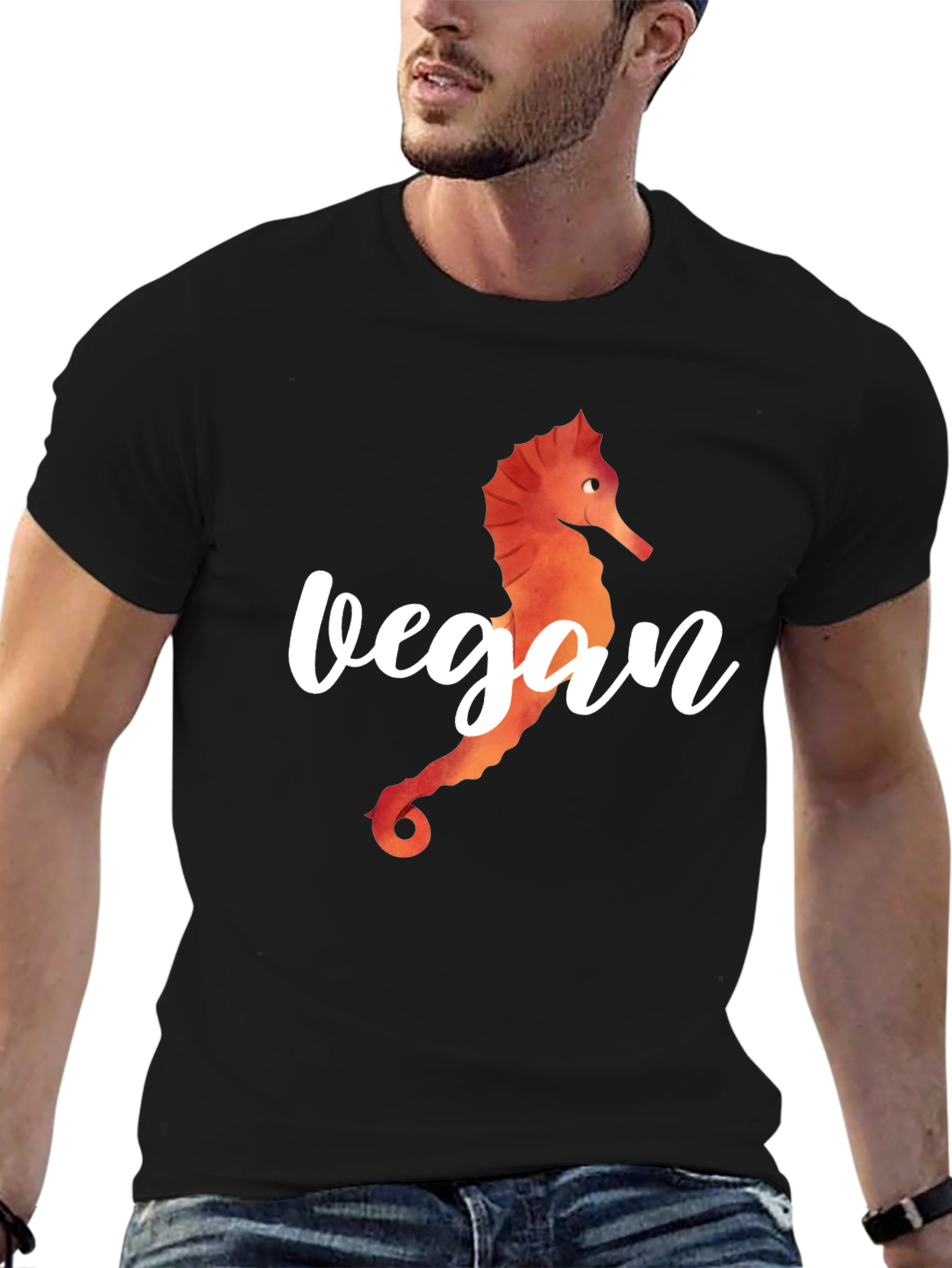 Vegan Seahorse Graphic T-Shirt