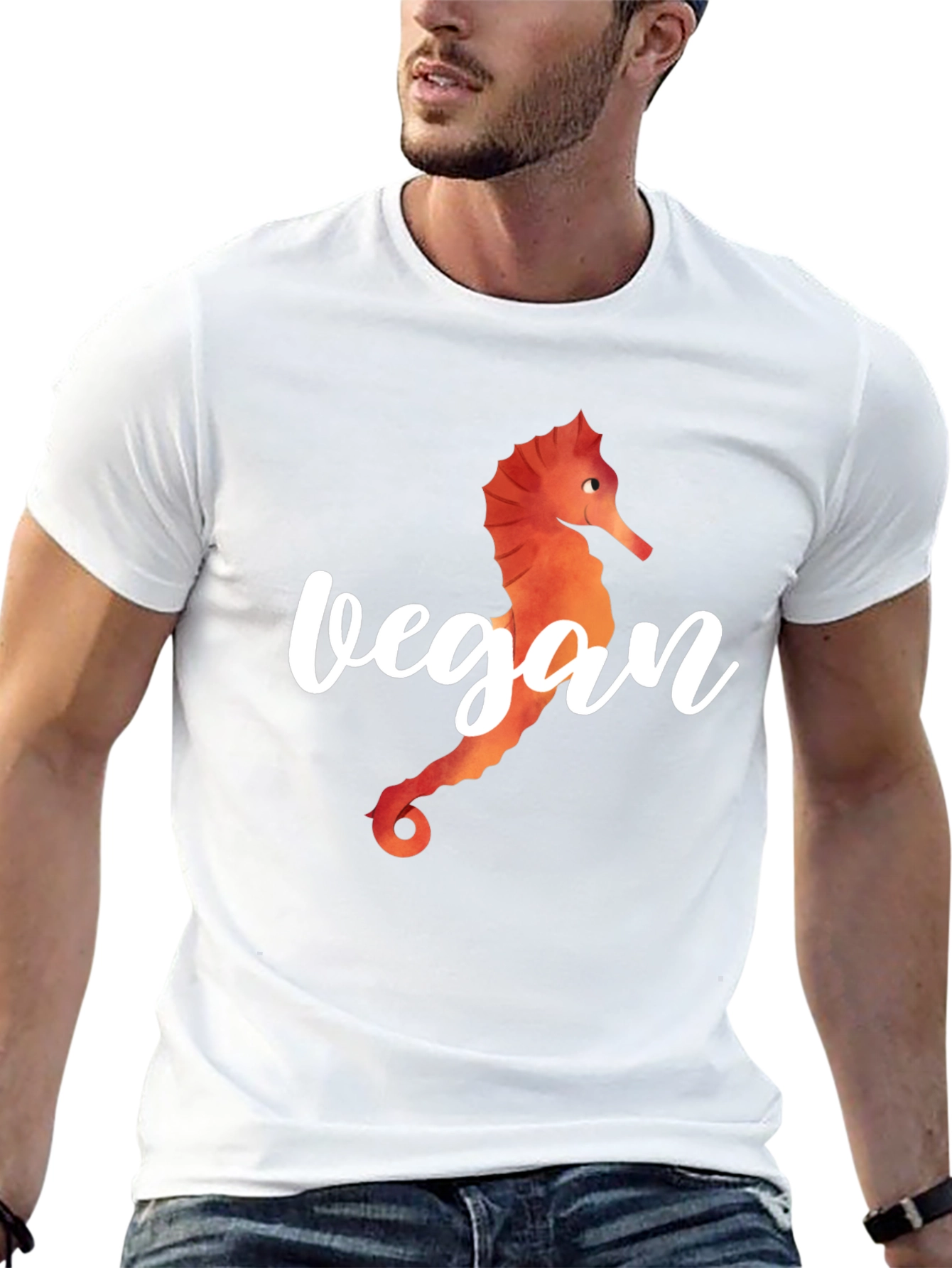 Vegan Seahorse Graphic T-Shirt
