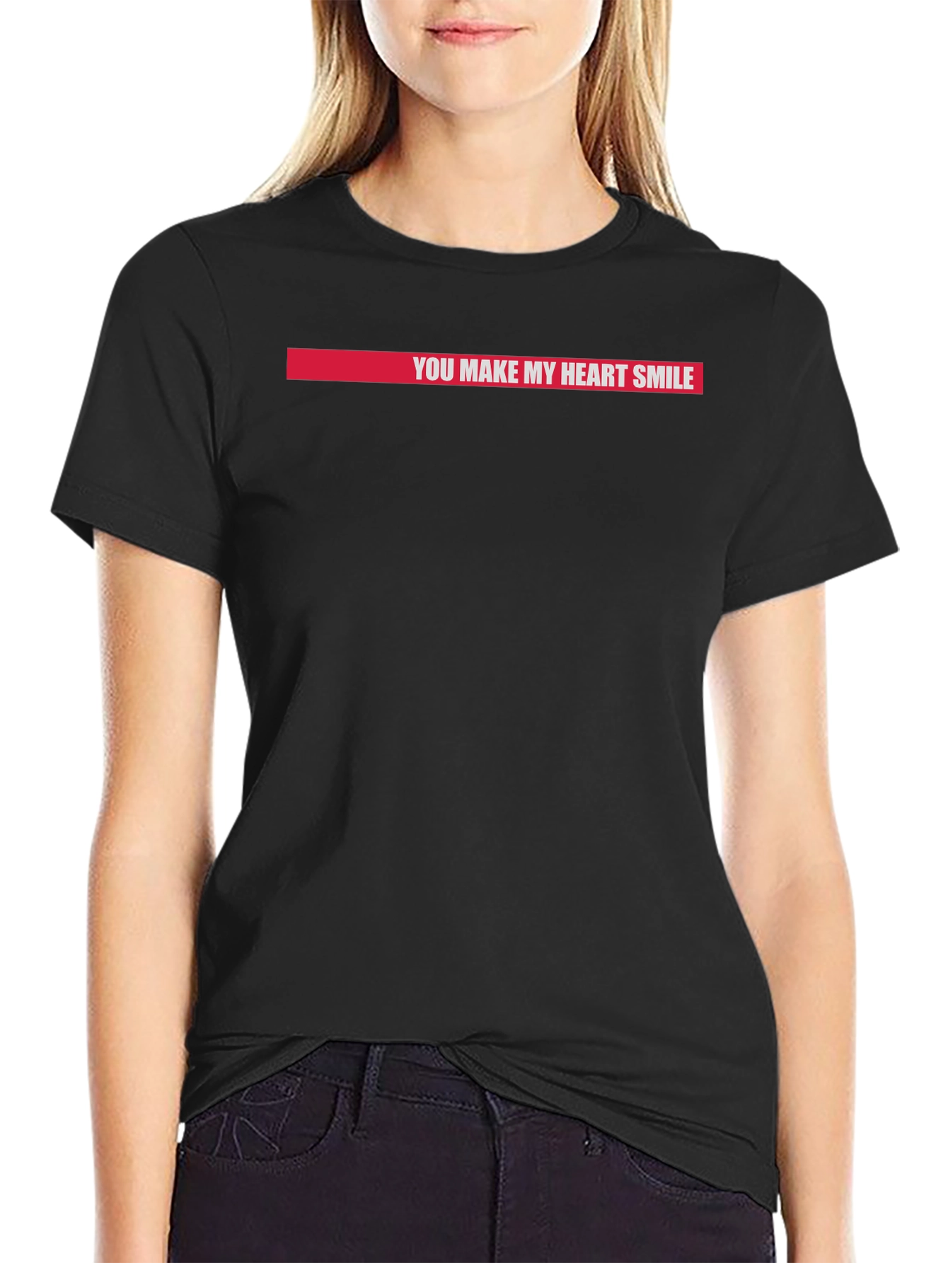 You Make My Heart Smile Graphic Tee - Black