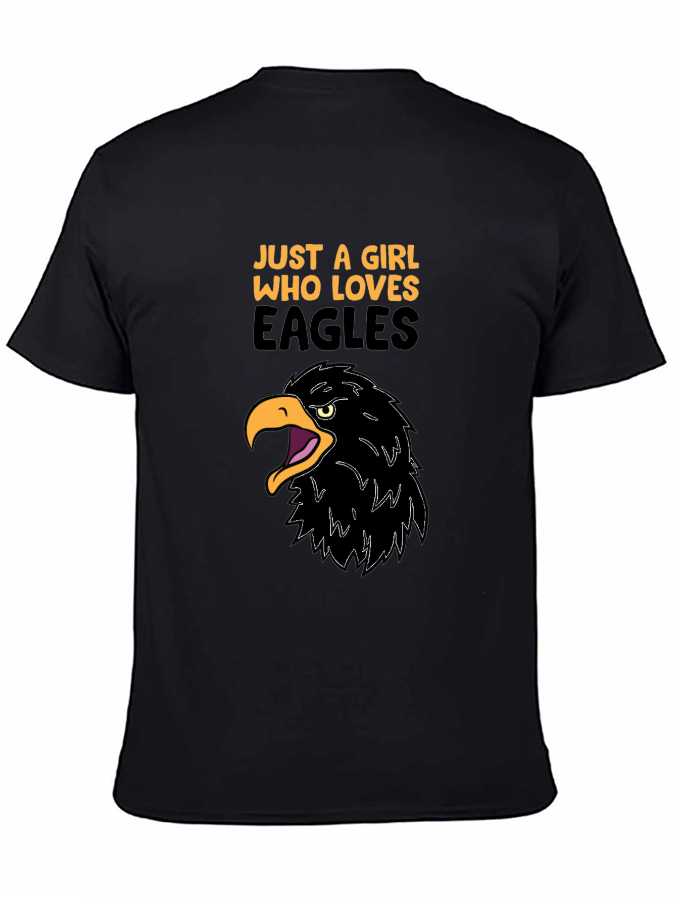 Girl Loves Eagles Graphic Tee - Black