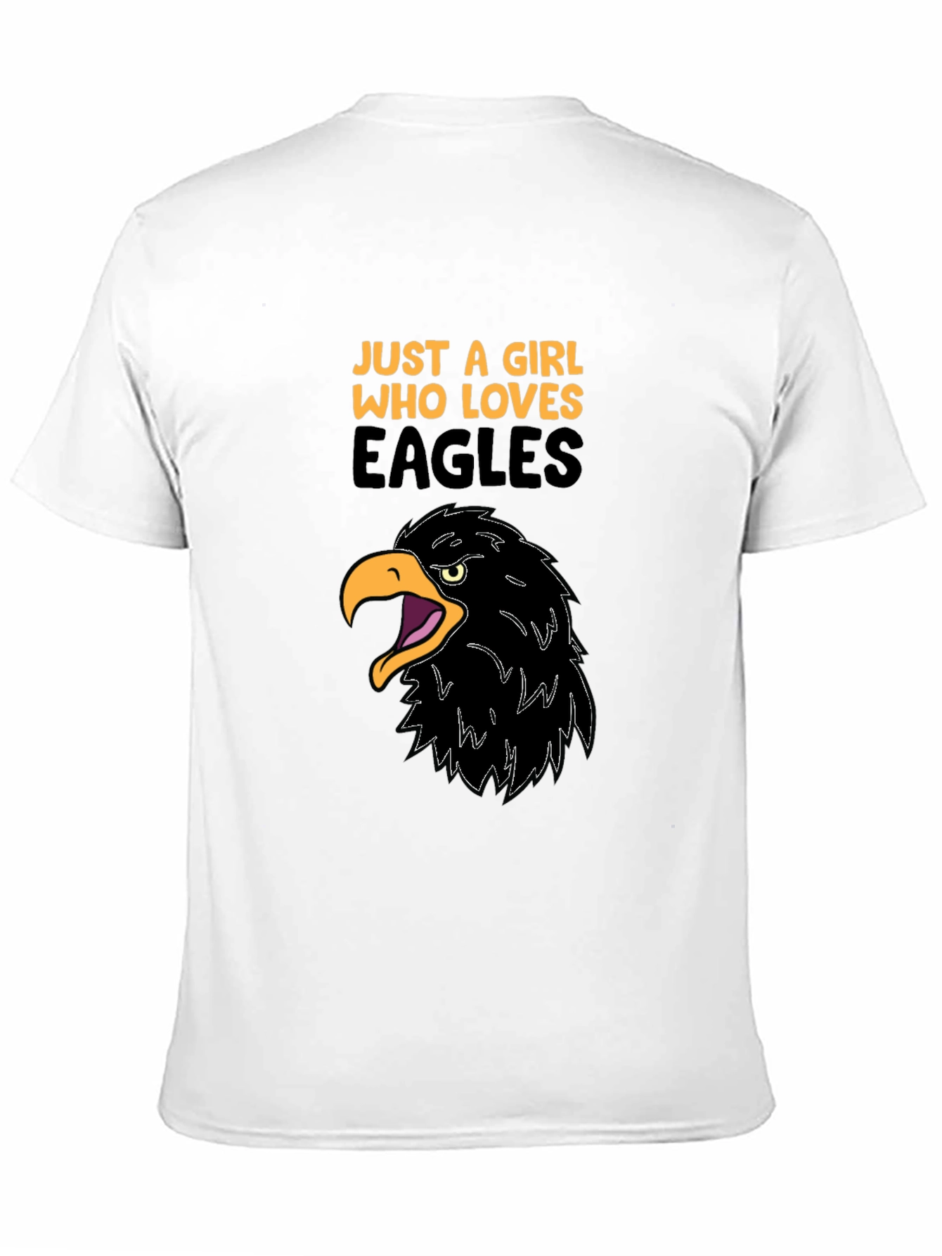 Girl Loves Eagles Graphic Tee - Black