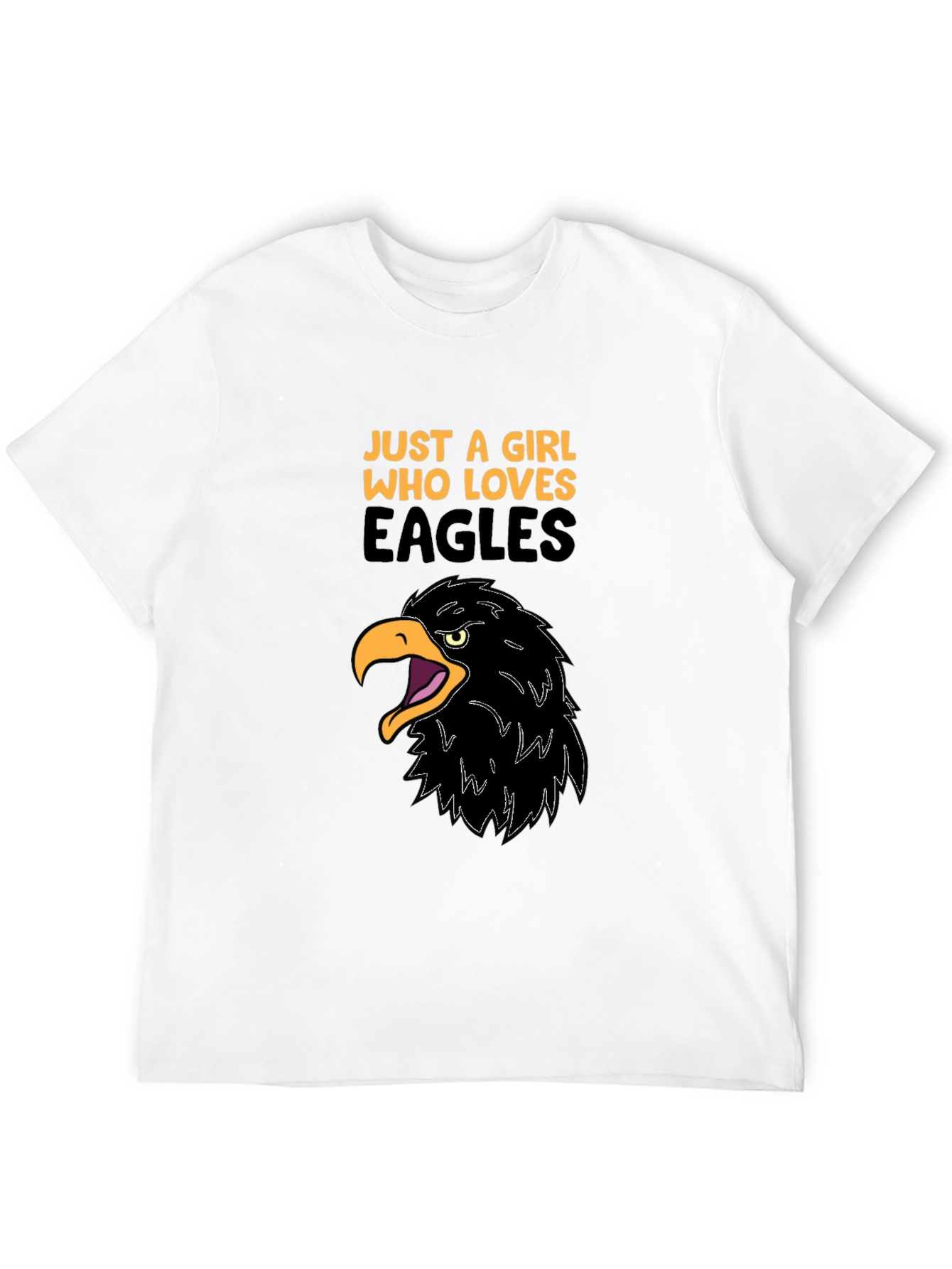 Girl Loves Eagles Graphic Tee - Black