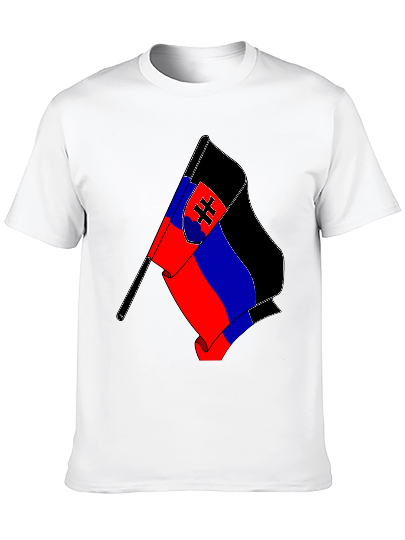 Slovakia Flag T-Shirt - Black Cotton Tee