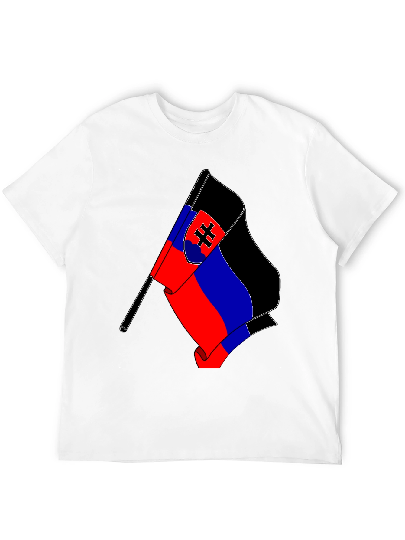 Slovakia Flag T-Shirt - Black Cotton Tee