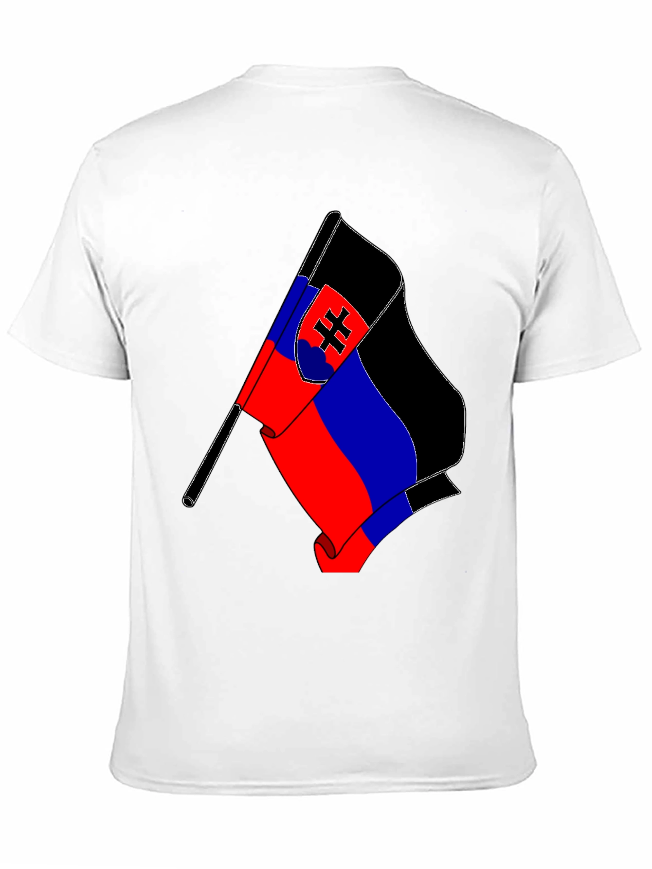 Slovakia Flag T-Shirt - Black Cotton Tee