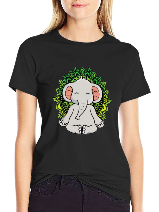 Meditating Elephant Mandala T-Shirt