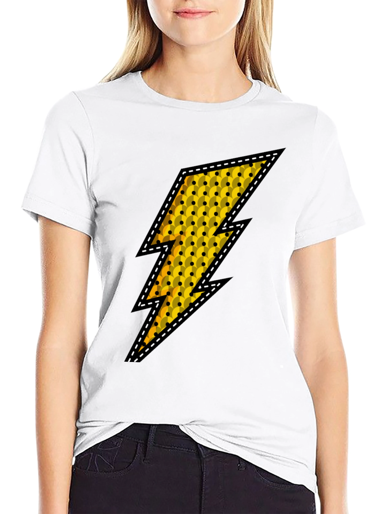 Lightning Bolt Graphic Tee - Black Casual Shirt