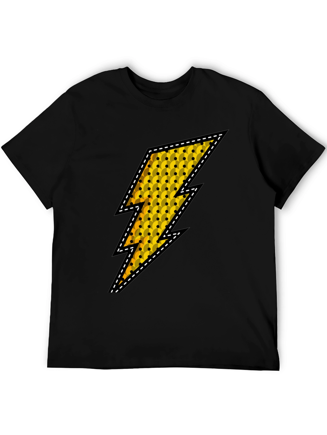Lightning Bolt Graphic Tee - Black Casual Shirt