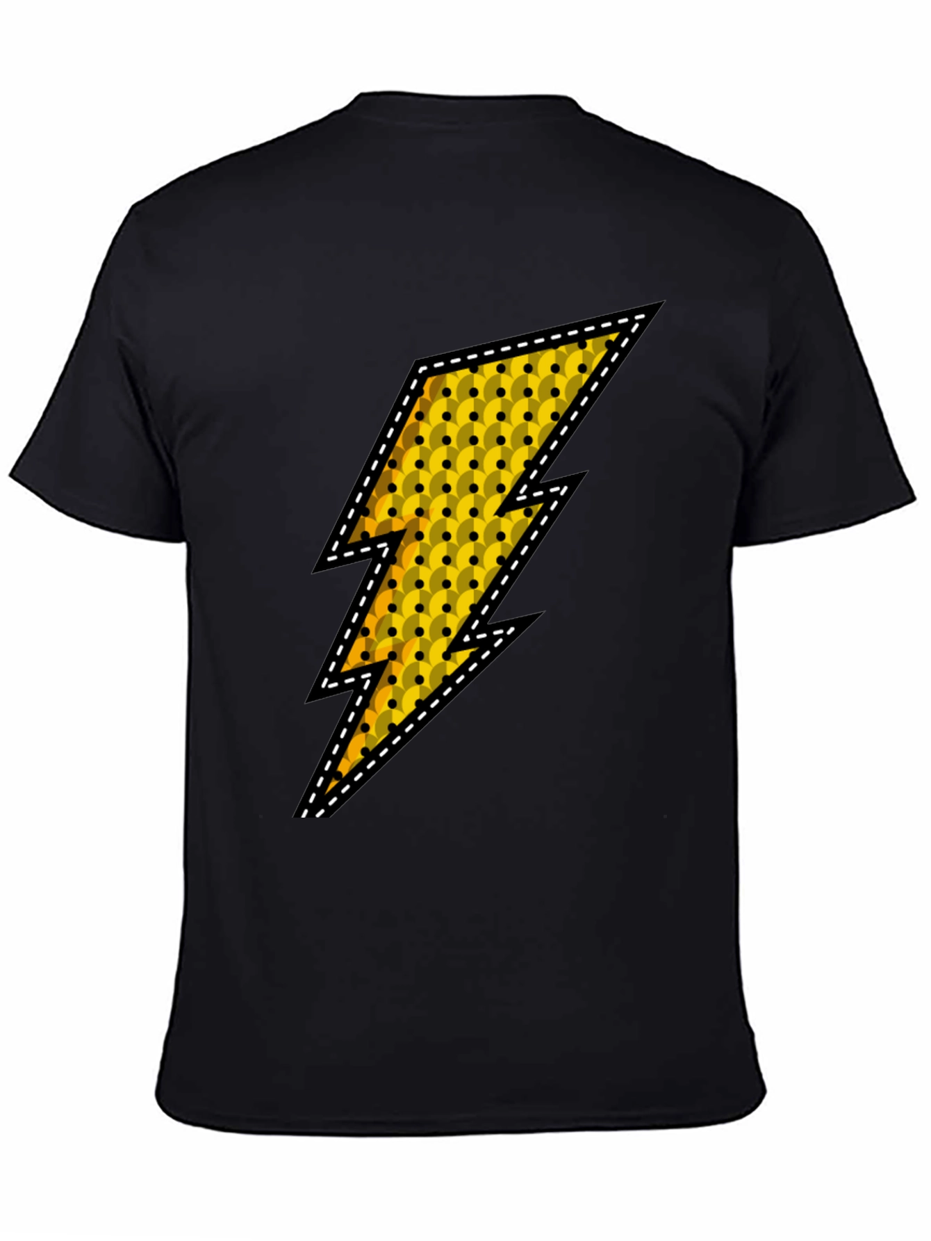 Lightning Bolt Graphic Tee - Black Casual Shirt