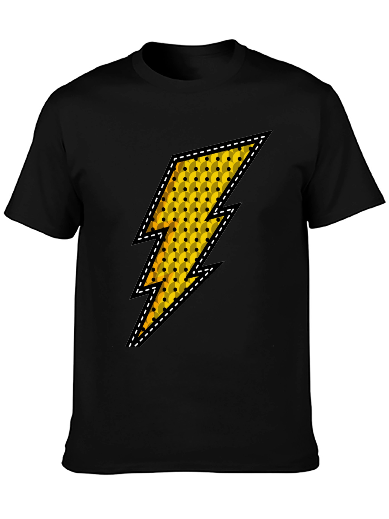 Lightning Bolt Graphic Tee - Black Casual Shirt