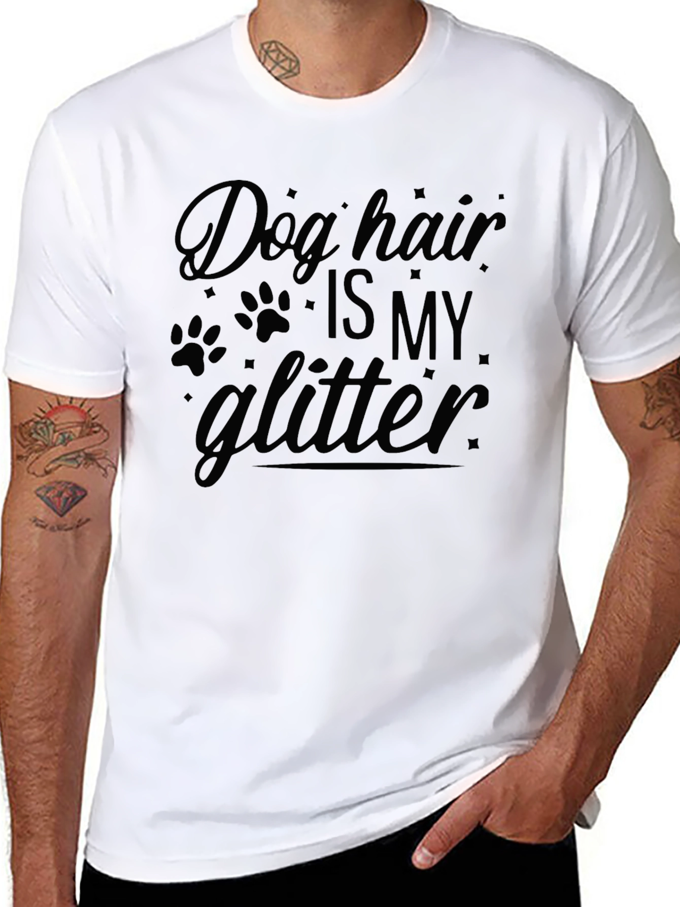 Dog Hair Is My Glitter Black T-Shirt