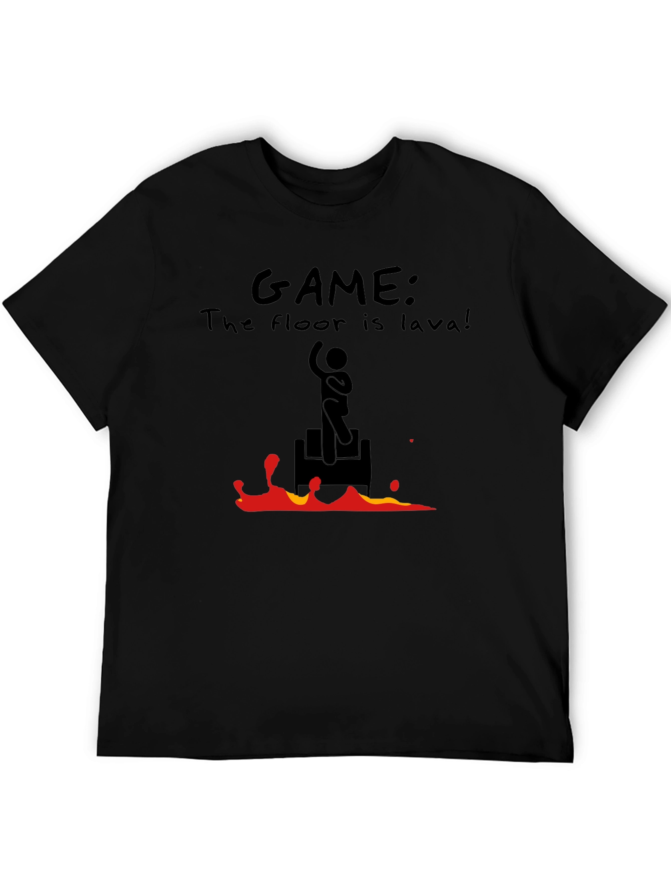 The Floor is Lava Game Black T-Shirt