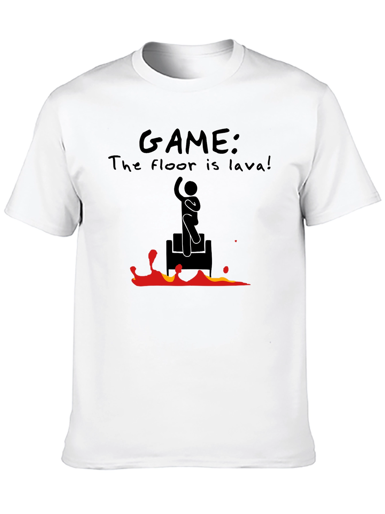 The Floor is Lava Game Black T-Shirt