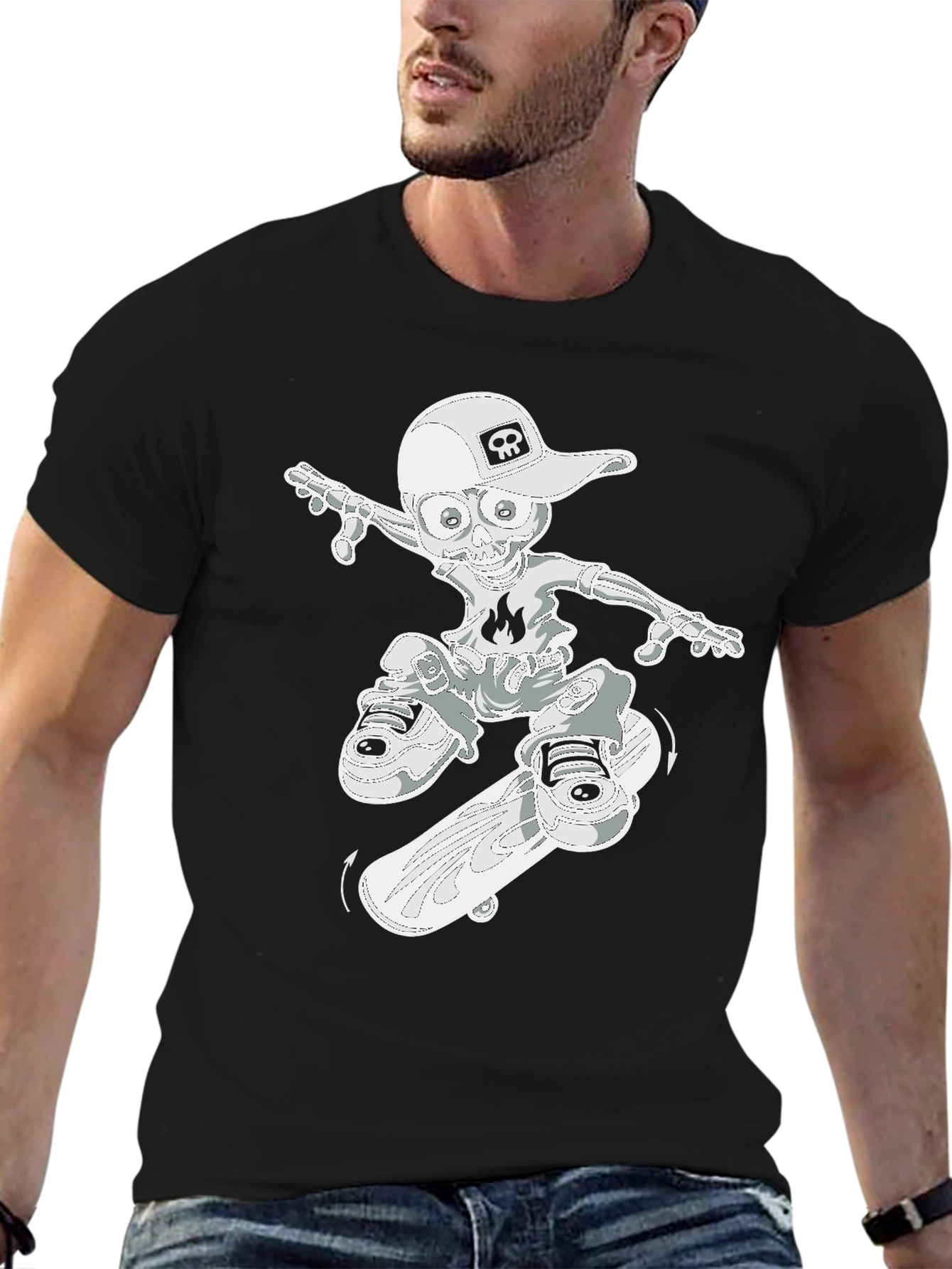 Skateboard Skeleton Graphic Tee
