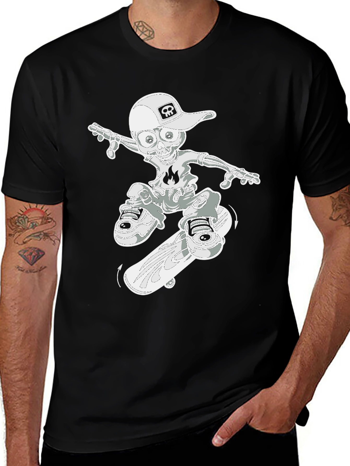 Skateboard Skeleton Graphic Tee