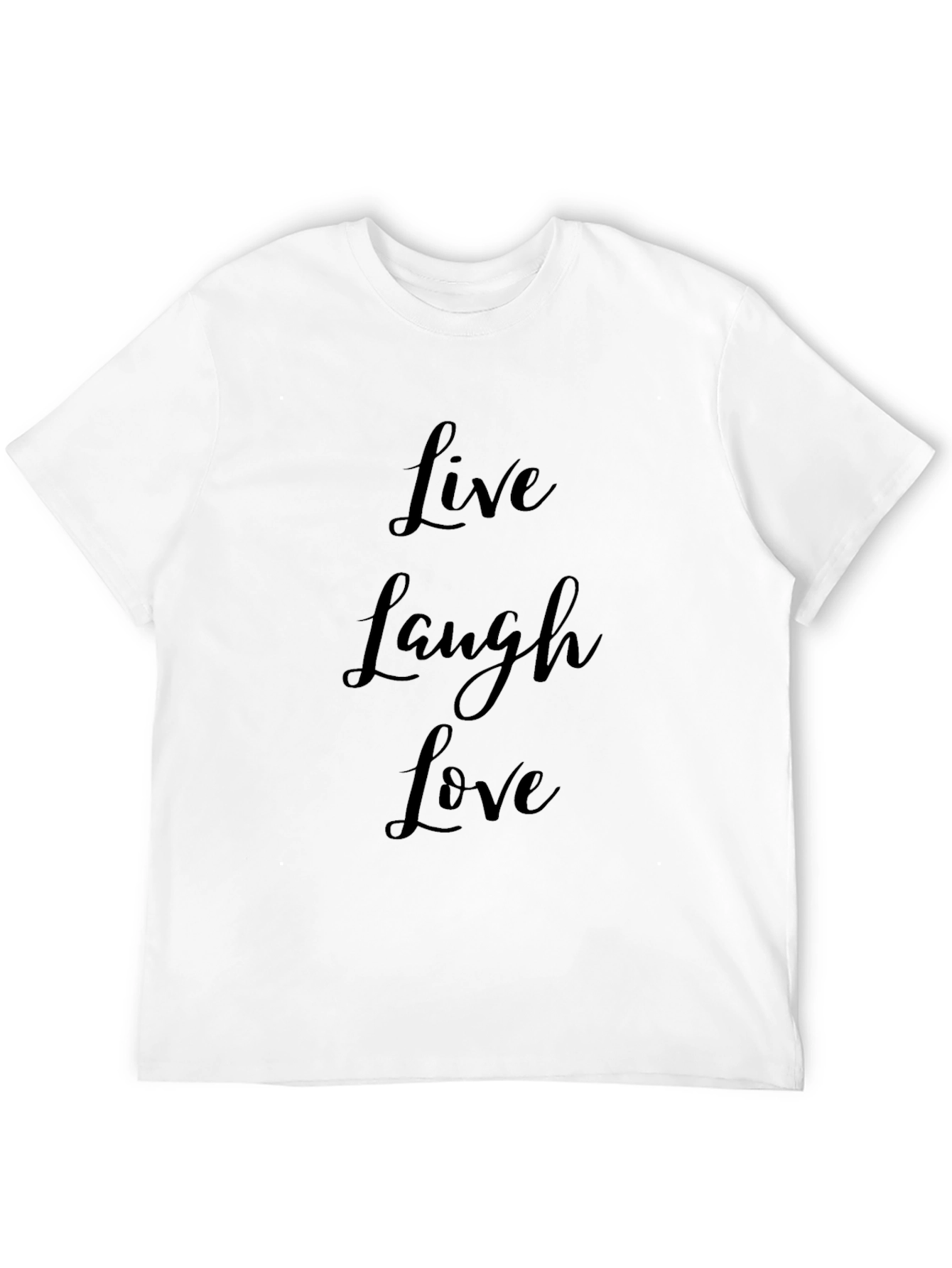 Live Laugh Love Black T-Shirt - Inspirational Design