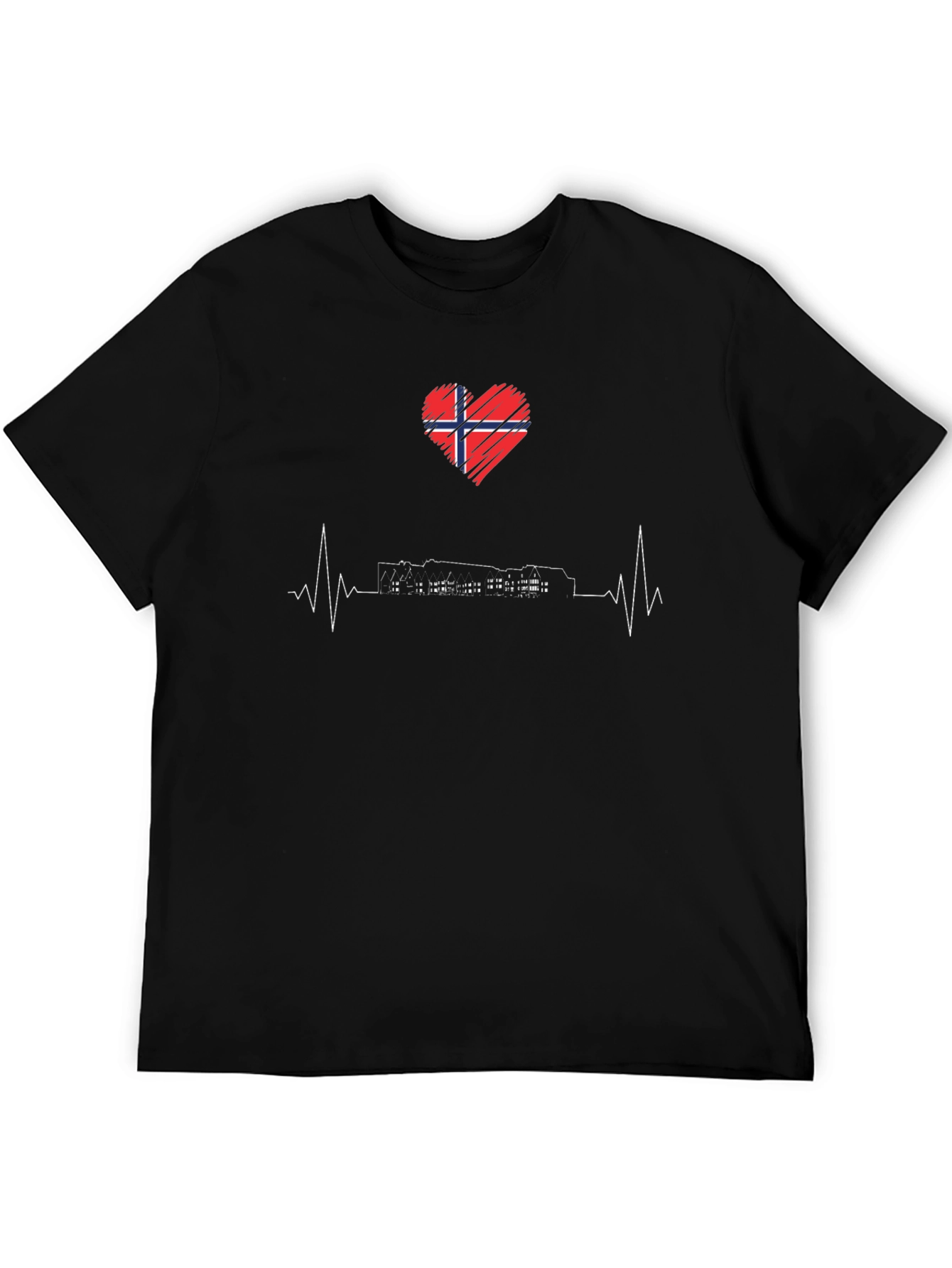 Norway Heartbeat Black T-Shirt