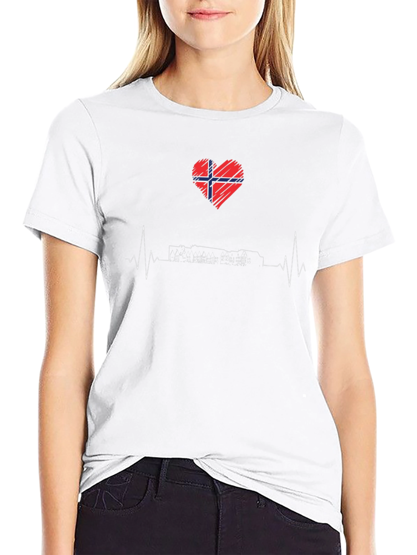 Norway Heartbeat Black T-Shirt