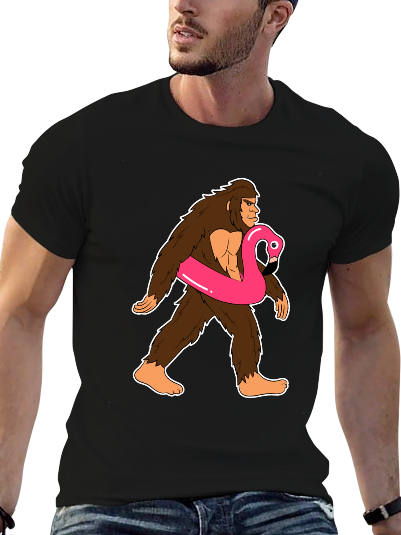 Sasquatch Flamingo T-Shirt: Funny Bigfoot Summer Style