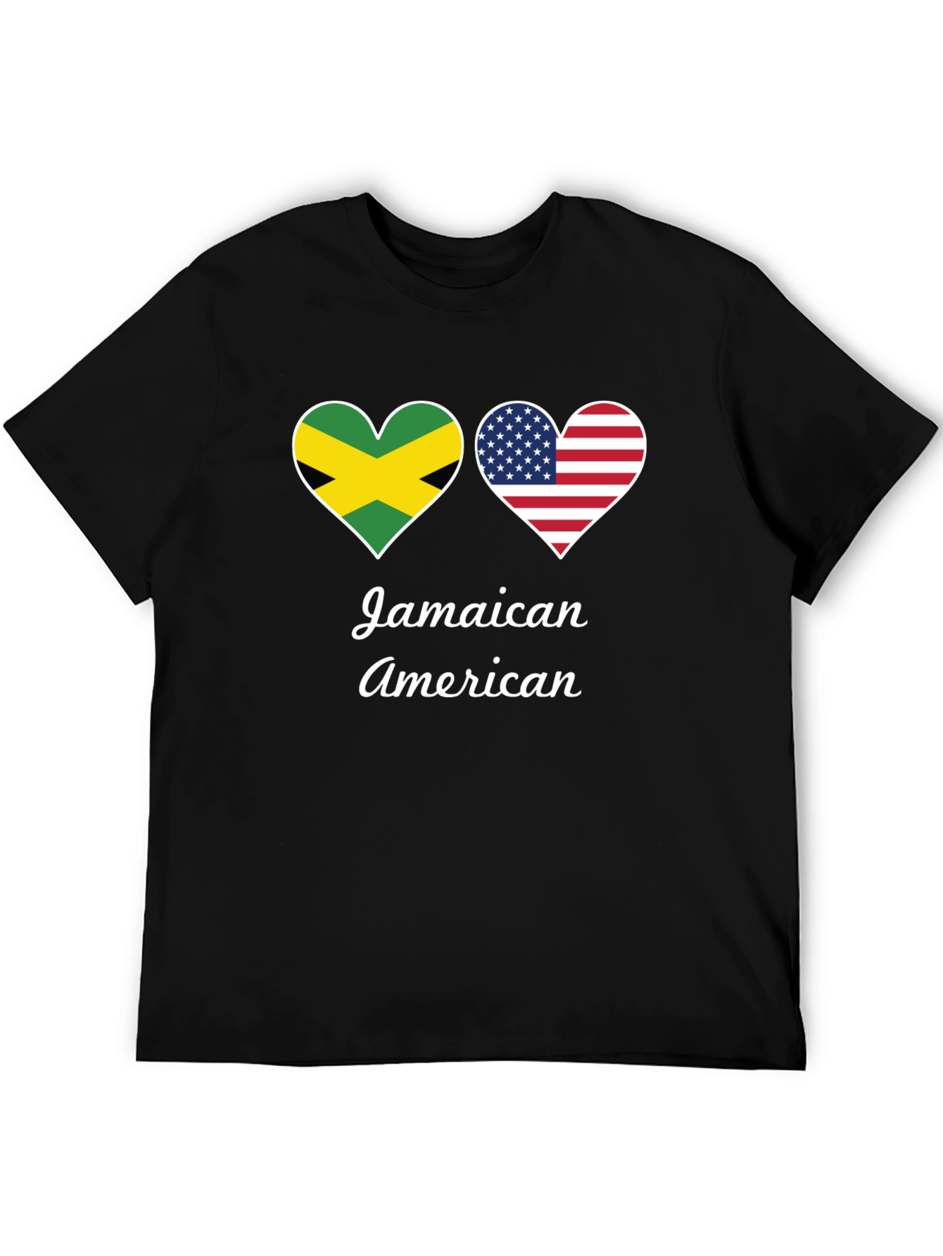 Jamaican American Flag Heart T-Shirt